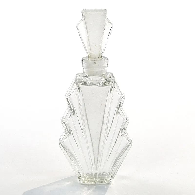 Perfume bottle Art Deco, transparent glass, Niemen glassworks, Poland, 1930s - 32090