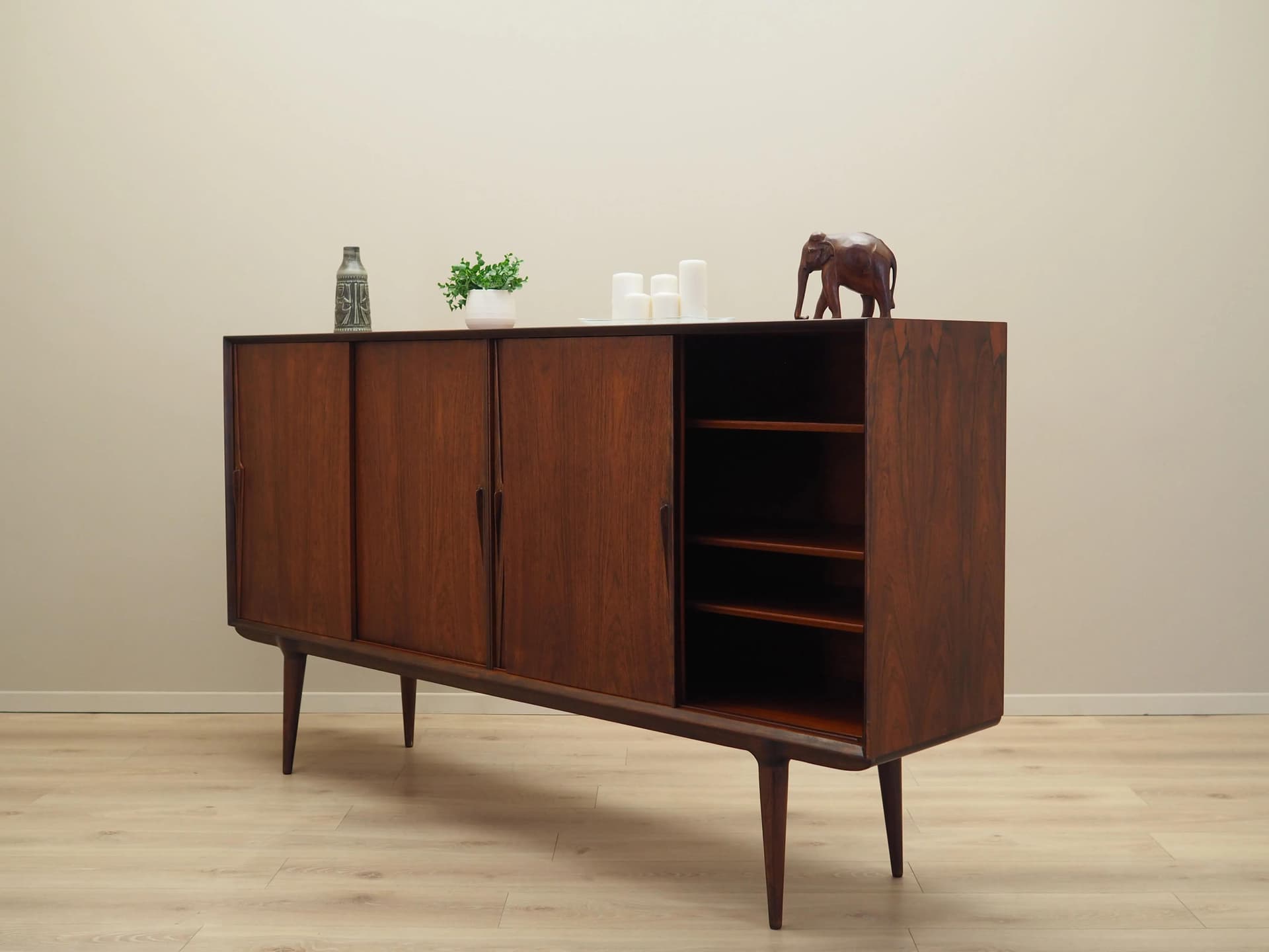 Highboard model 19, palisander brązowy ciemny, Omann Jun, Dania, lata 70. - 32253