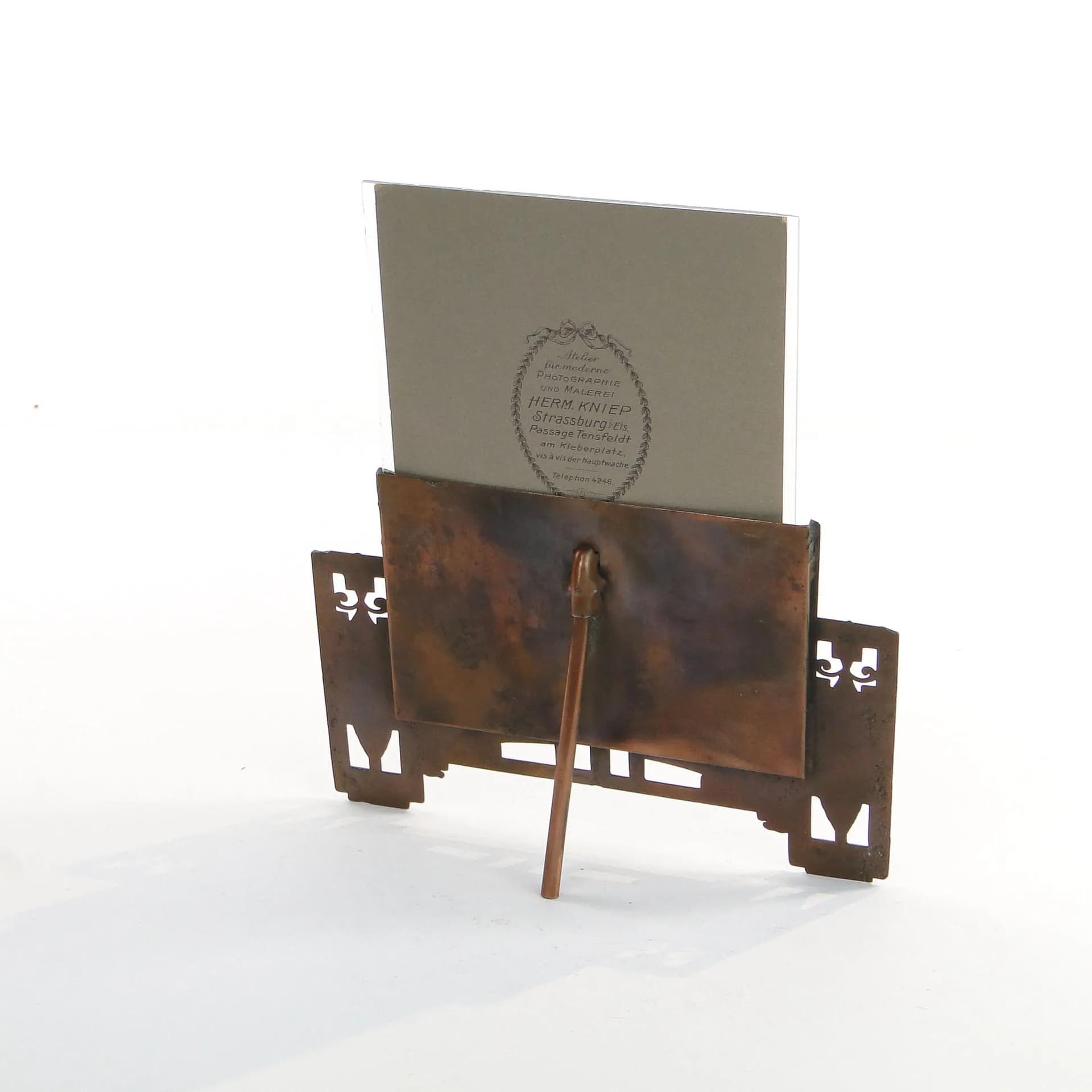 Ramka na zdjęcie, secesja wiedeńska, metal miedź, Austria, początek XX w. - 32076