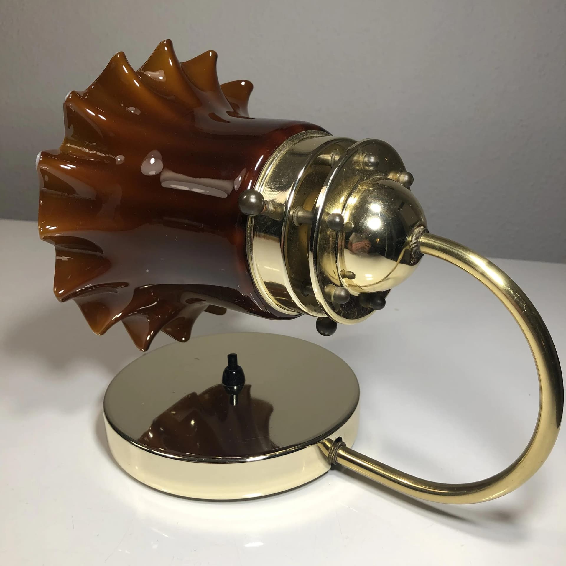 Wall sconce, golden brass, glass, Peill&Putzler, Germany, 1970s. - 32023