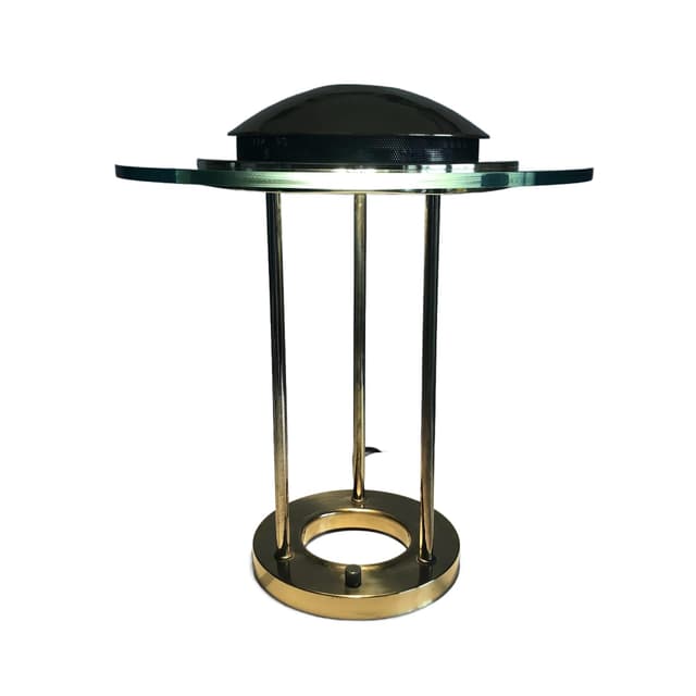 Desk lamp, golden brass, glass, Germany, 1980s - DIMENSION