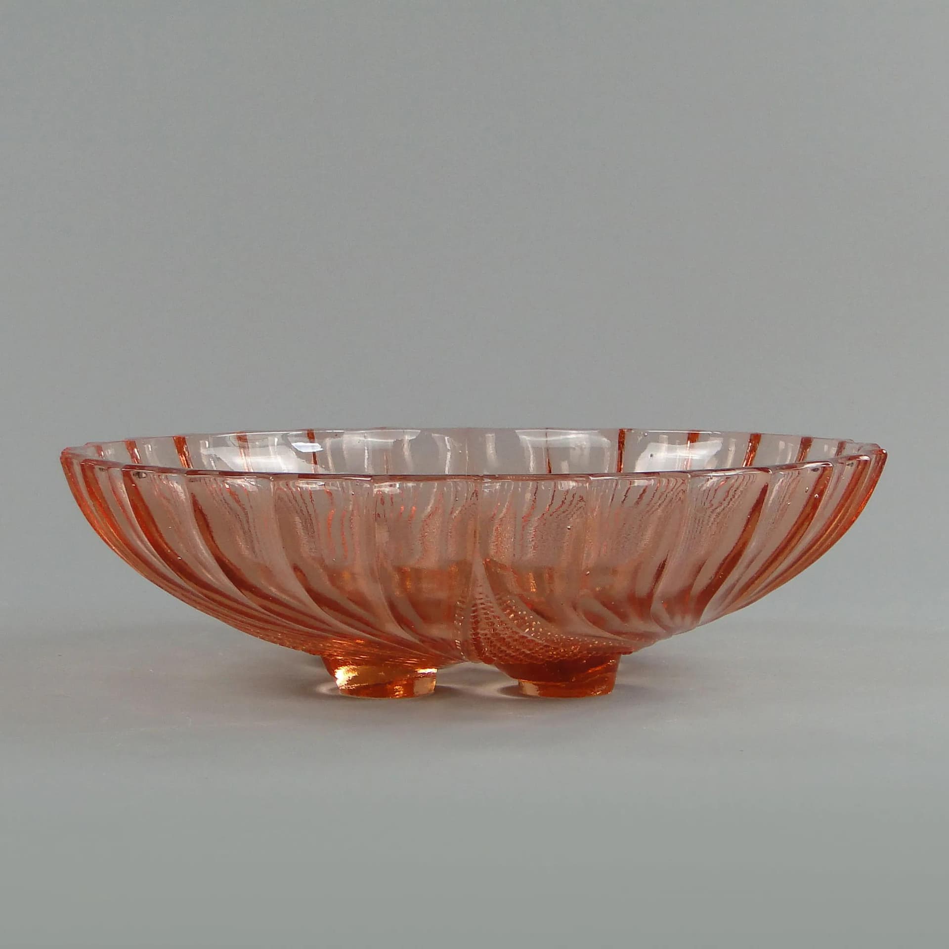 Decorative Bowl Art Deco, transparent glass, Val Lambert, Belgium, 1930s - 32291