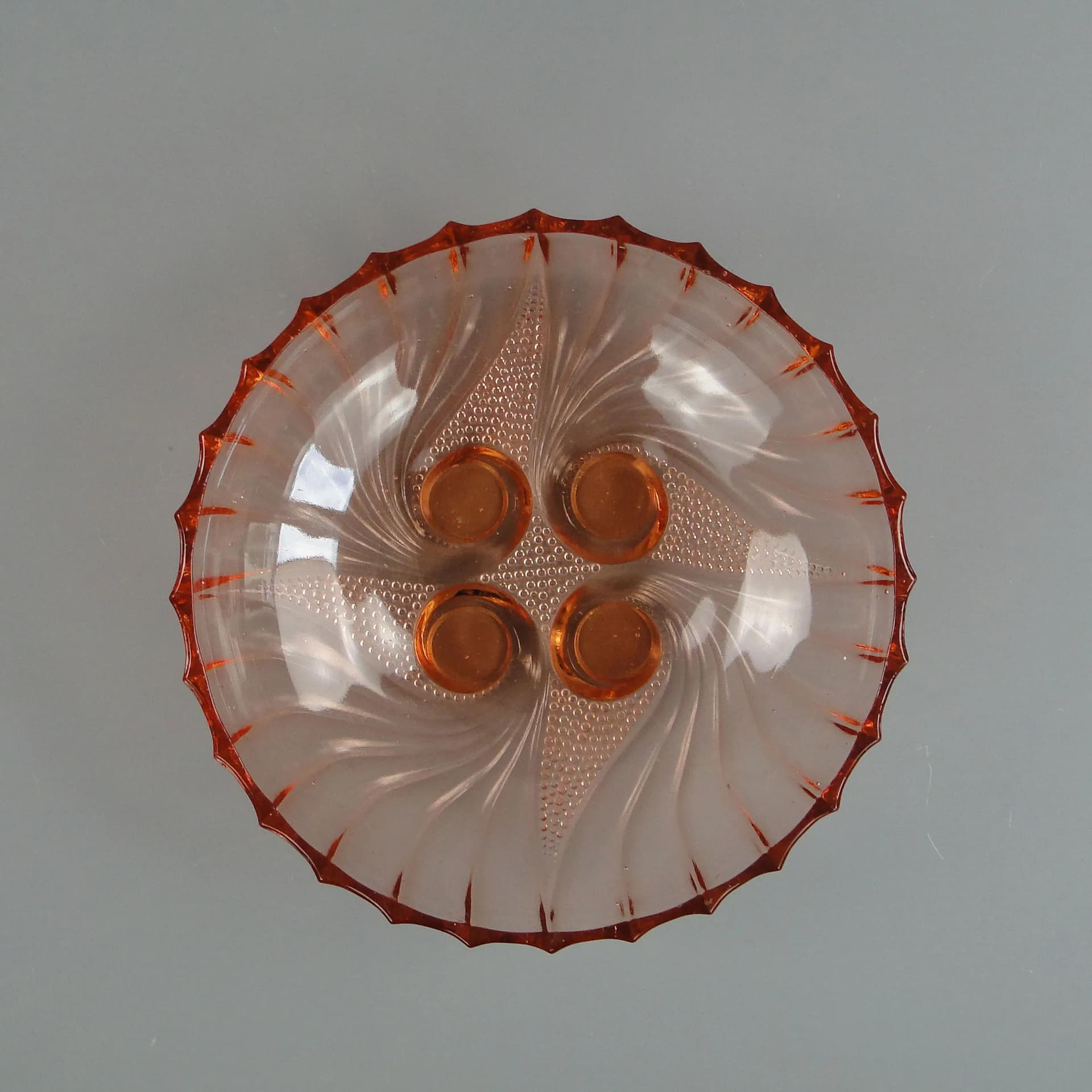 Decorative Bowl Art Deco, transparent glass, Val Lambert, Belgium, 1930s - 32294