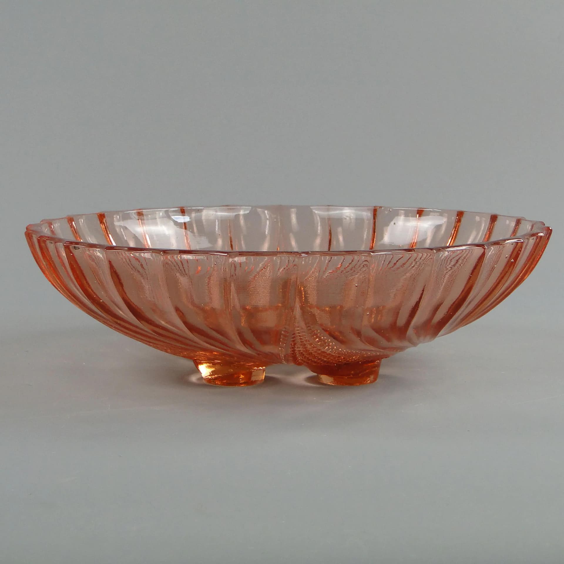 Decorative Bowl Art Deco, transparent glass, Val Lambert, Belgium, 1930s - 32292