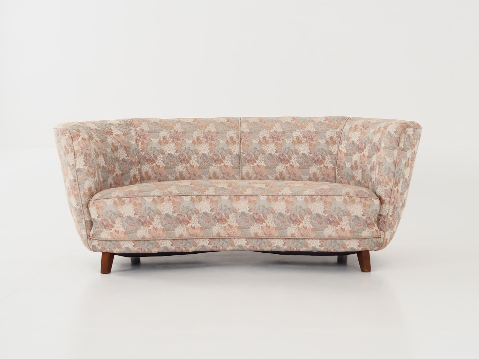 Sofa Banana, beż, żakard, buk, Dania, lata 70. - 64114