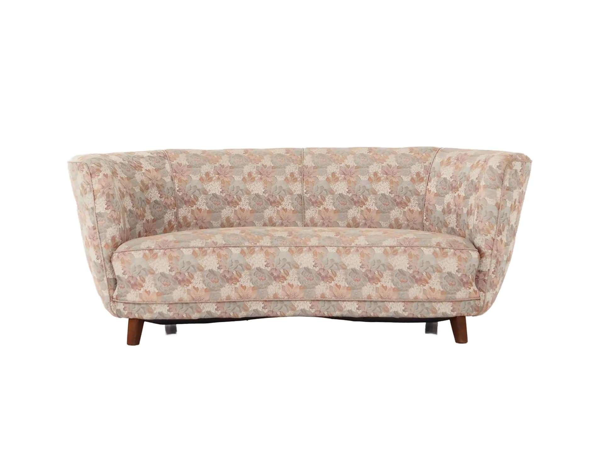 Sofa Banana, beż, żakard, buk, Dania, lata 70.