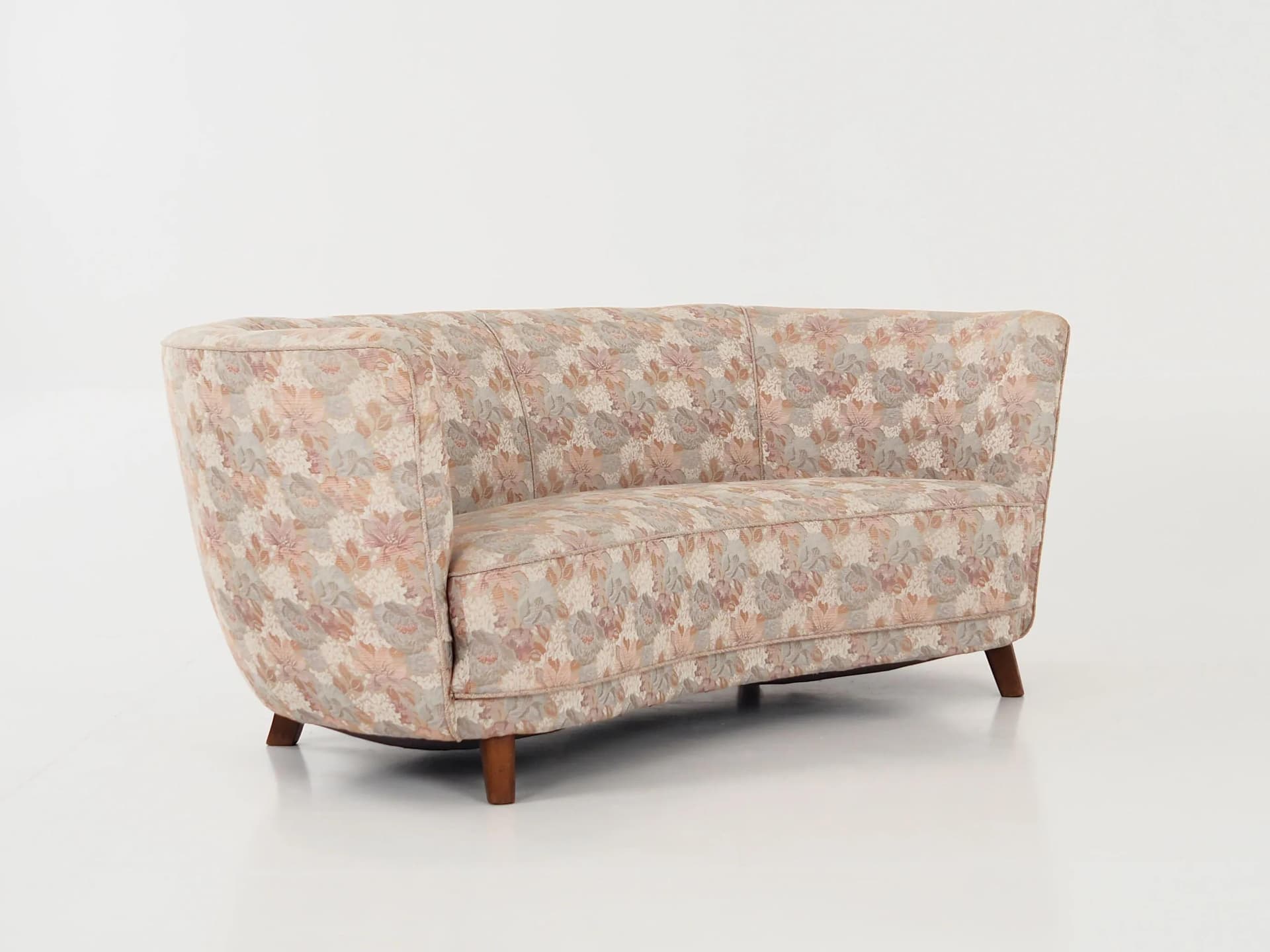 Sofa Banana, beż, żakard, buk, Dania, lata 70. - 32374