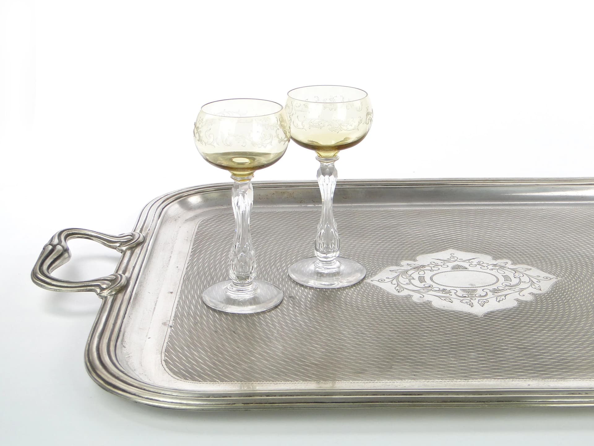 Taca serwisowa, srebrny, mosiądz platerowany srebrem, Wiedeń, Austria, przełom XIX i XX w. - 32286