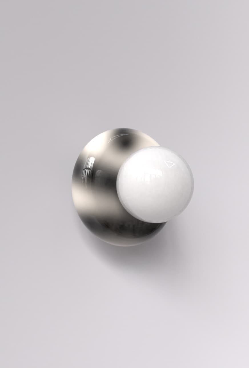 Kinkiet porcelanowy Neso biały i czarny, Nodi Studio - 90472