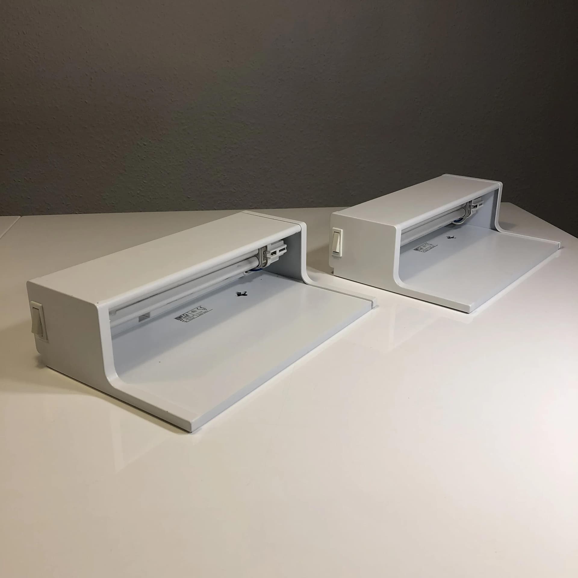 White Modernist Aluminum Wall Sconces, Staff Leuchten, Germany, 1990s - 32424