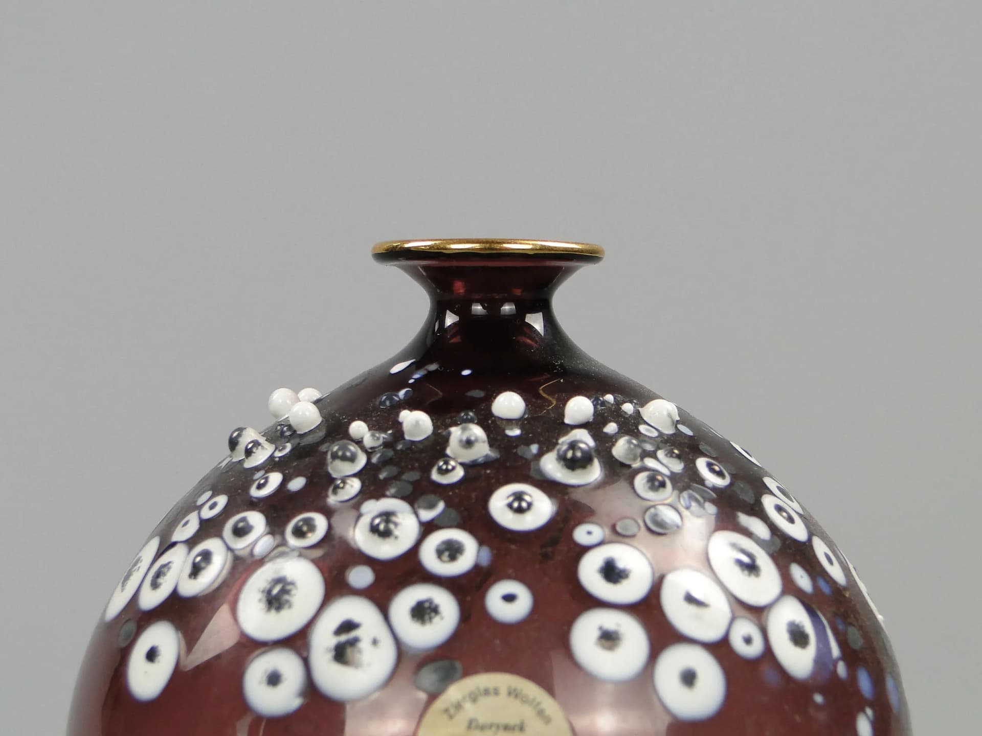 Wazon pop art, szkło maroon, Durynek & Krannich, Niemcy, lata 60. - 32503