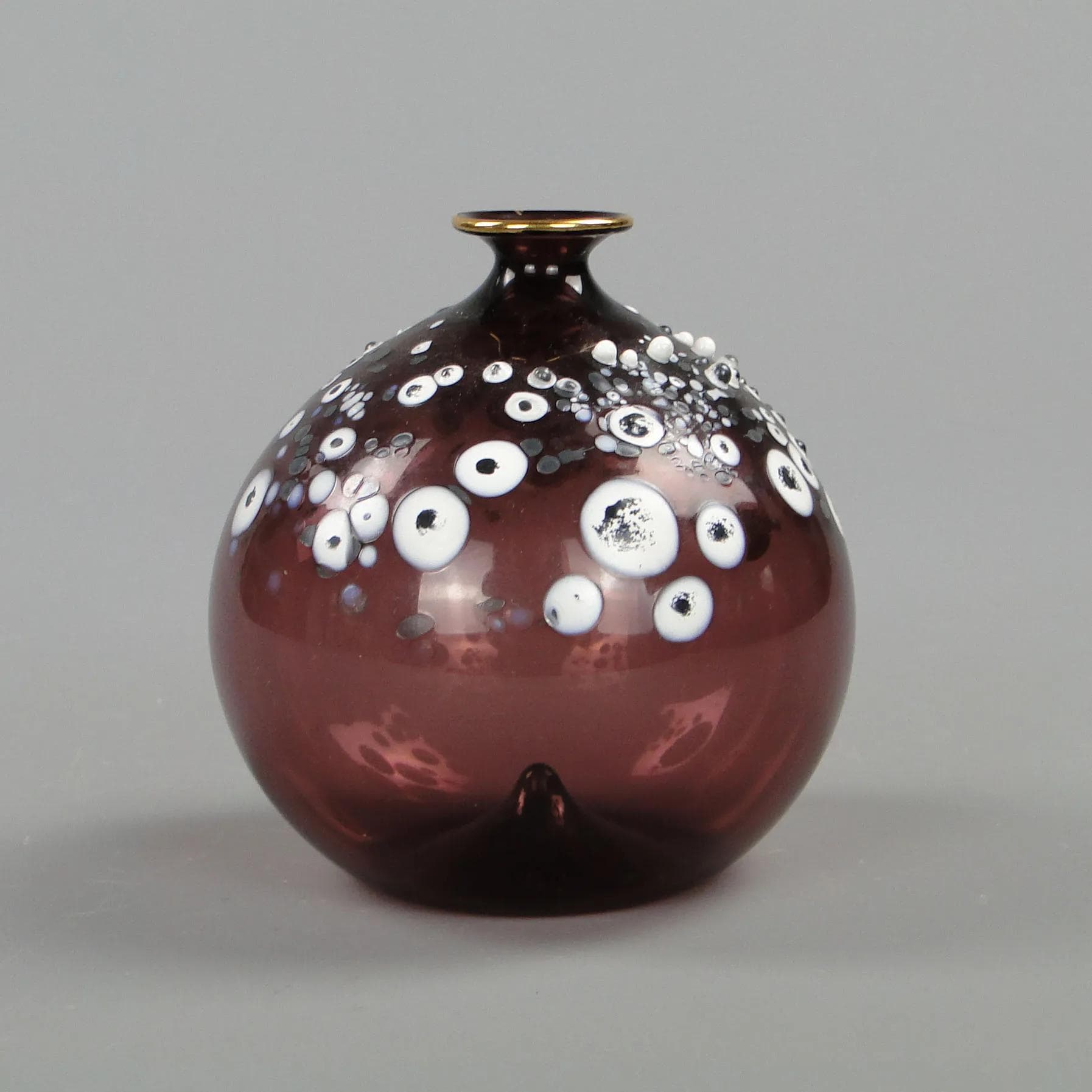 Wazon pop art, szkło maroon, Durynek & Krannich, Niemcy, lata 60. - 32504