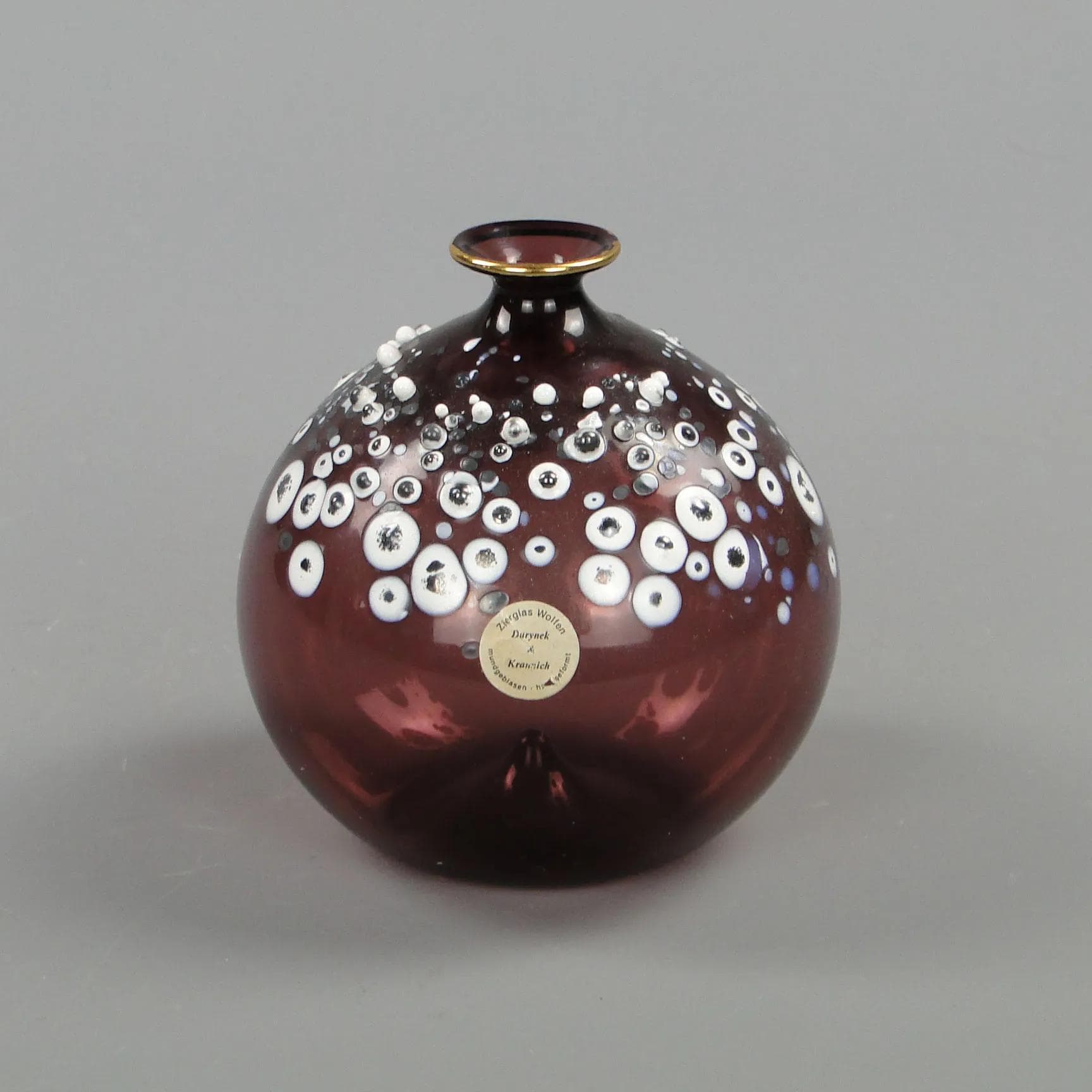 Wazon pop art, szkło maroon, Durynek & Krannich, Niemcy, lata 60. - 32501