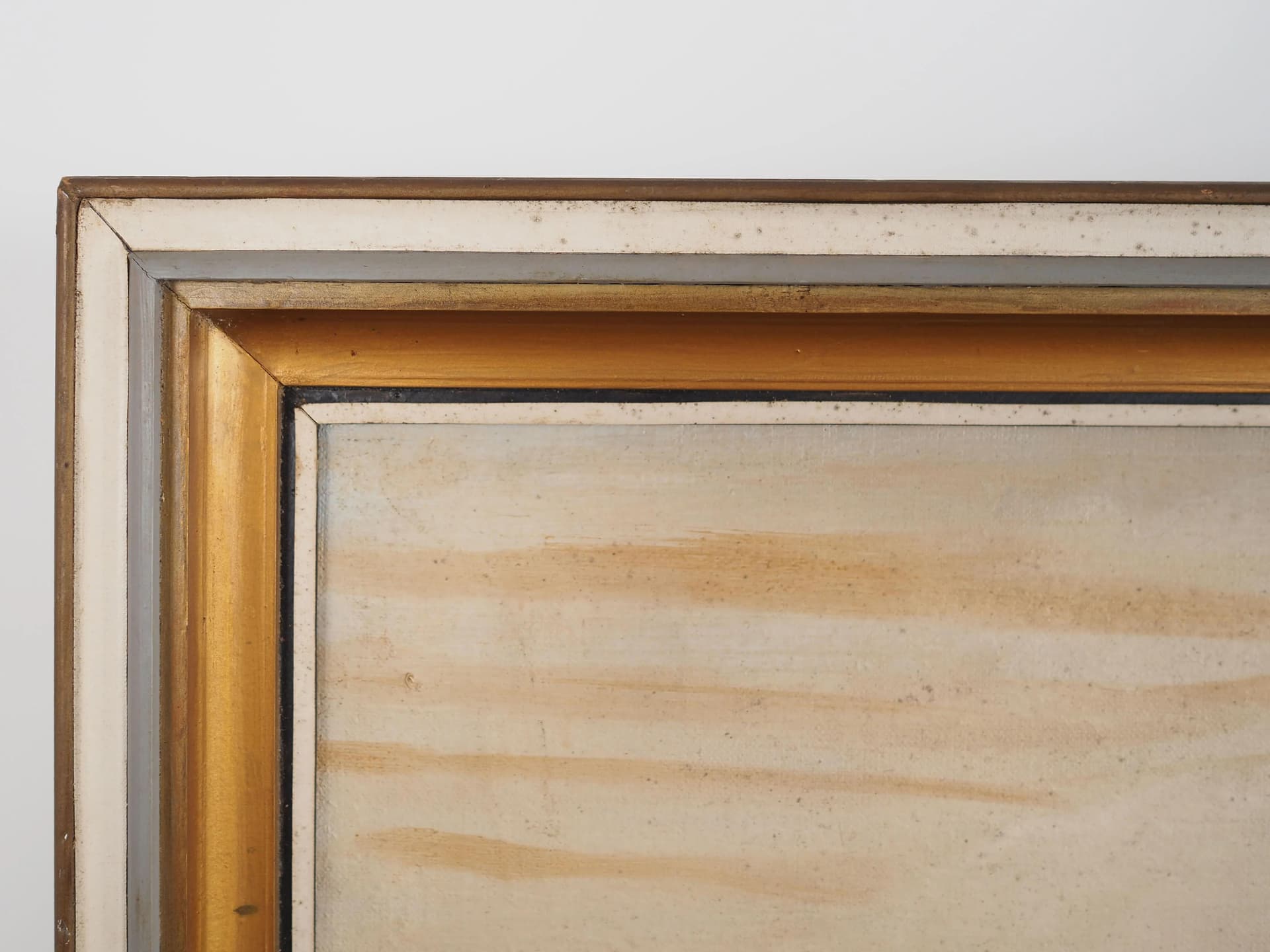 Obraz Powrót wędkarza, żółty, olej na płótnie, rama drewno, aut. A. Enkeshafi, Dania, lata 80. - 32576