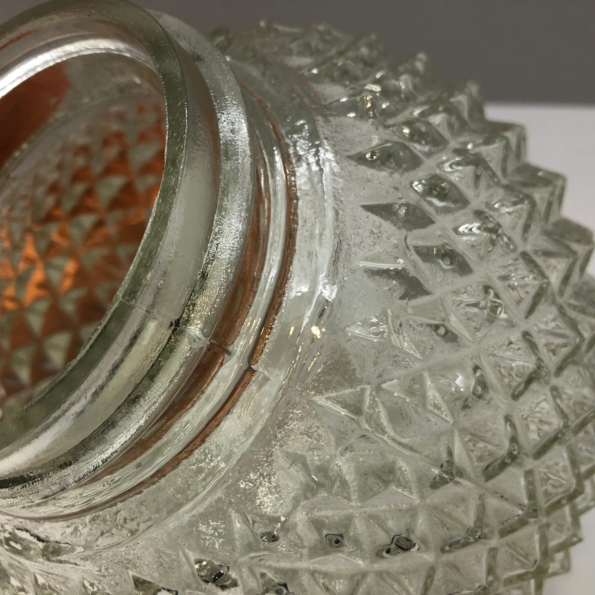 Wall Sconce Space Age, orange plastic, clear glass, Polam, Poland, 1970s - 32807