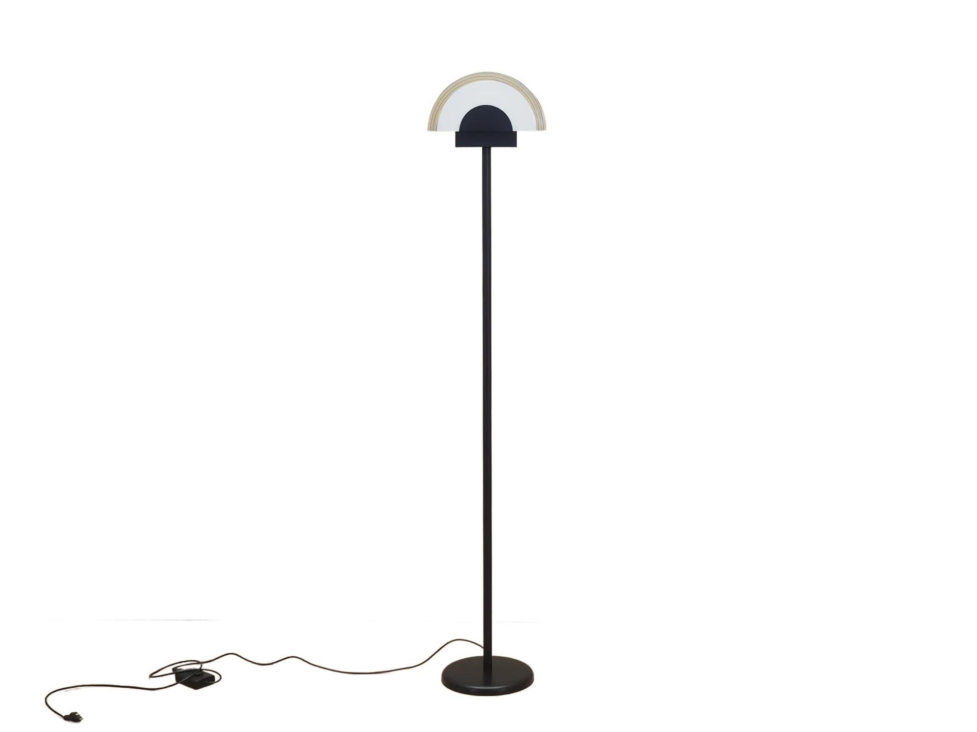Floor lamp, black, metal, glass, Italy, 1970s