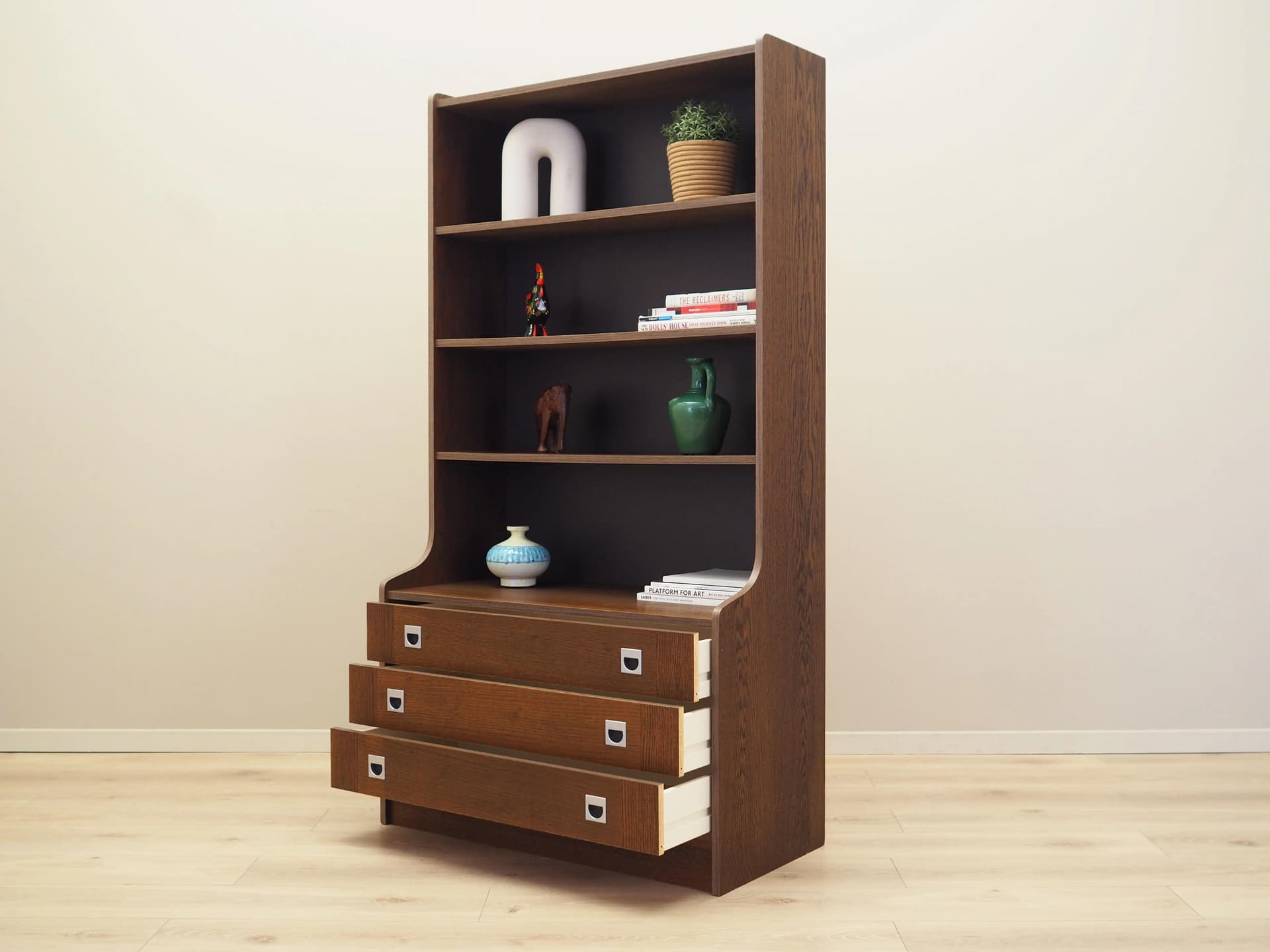 Bookcase, brown oak, Denmark, 1970s - 32884