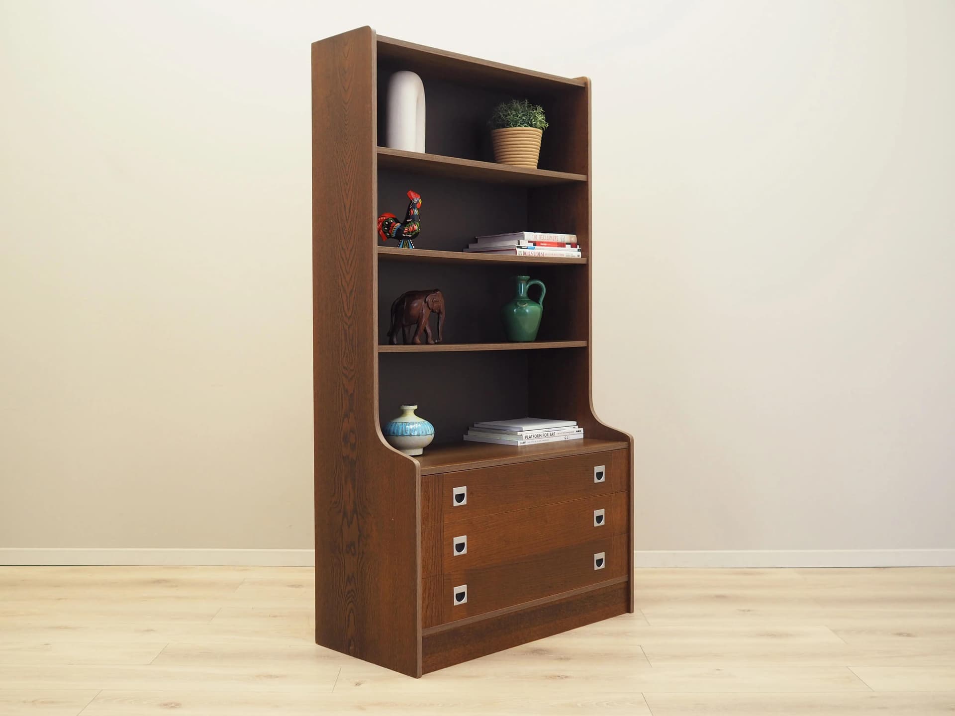 Bookcase, brown oak, Denmark, 1970s - 32885