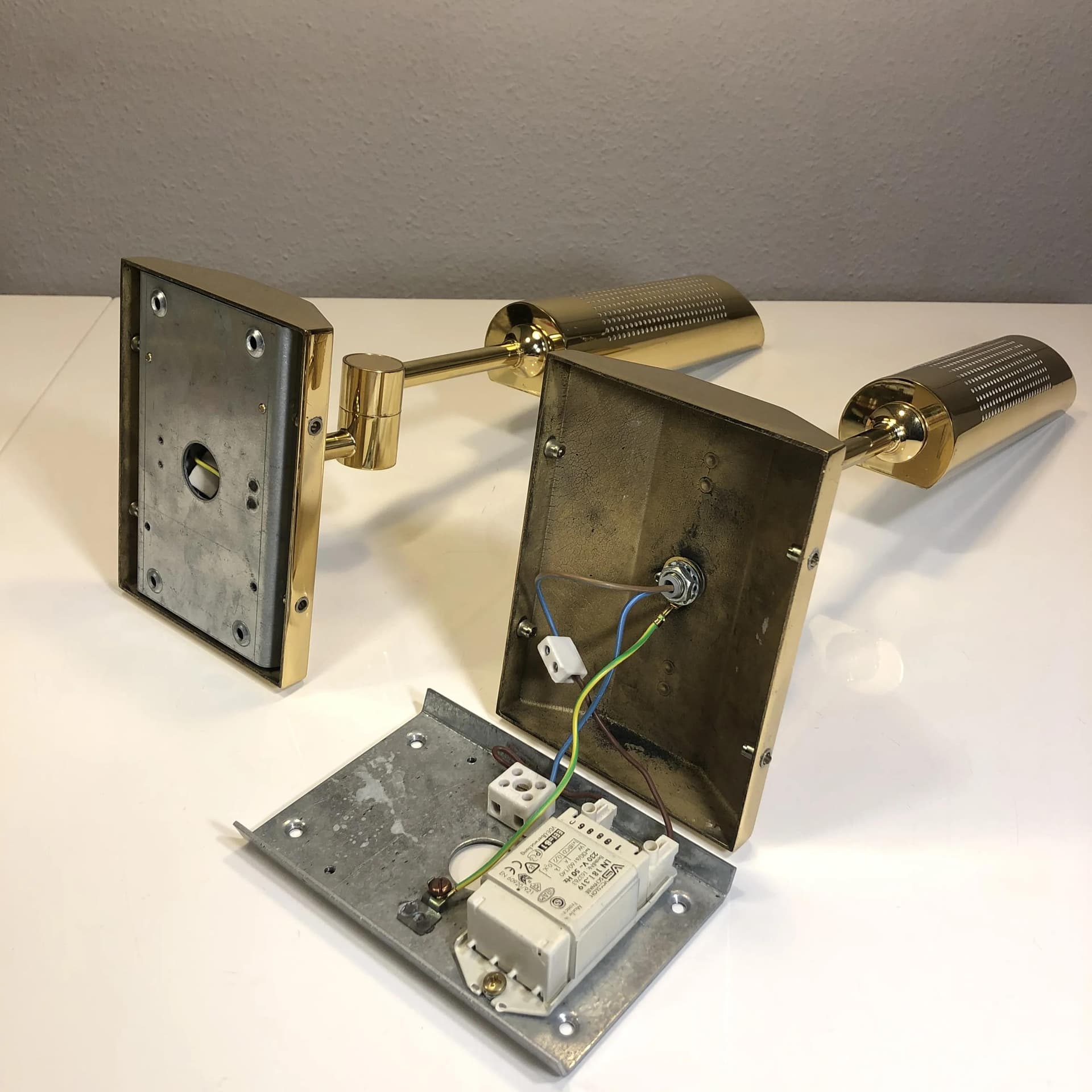 Para kinkietów, złoty, mosiądz, Niemcy, lata 90. - 32754