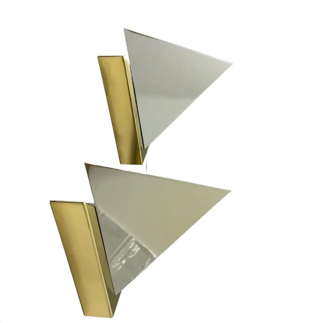 Para kinkietów, mosiądz złocony i chromowany, J.T. Kalmar, Niemcy, lata 70. - WYMIARY