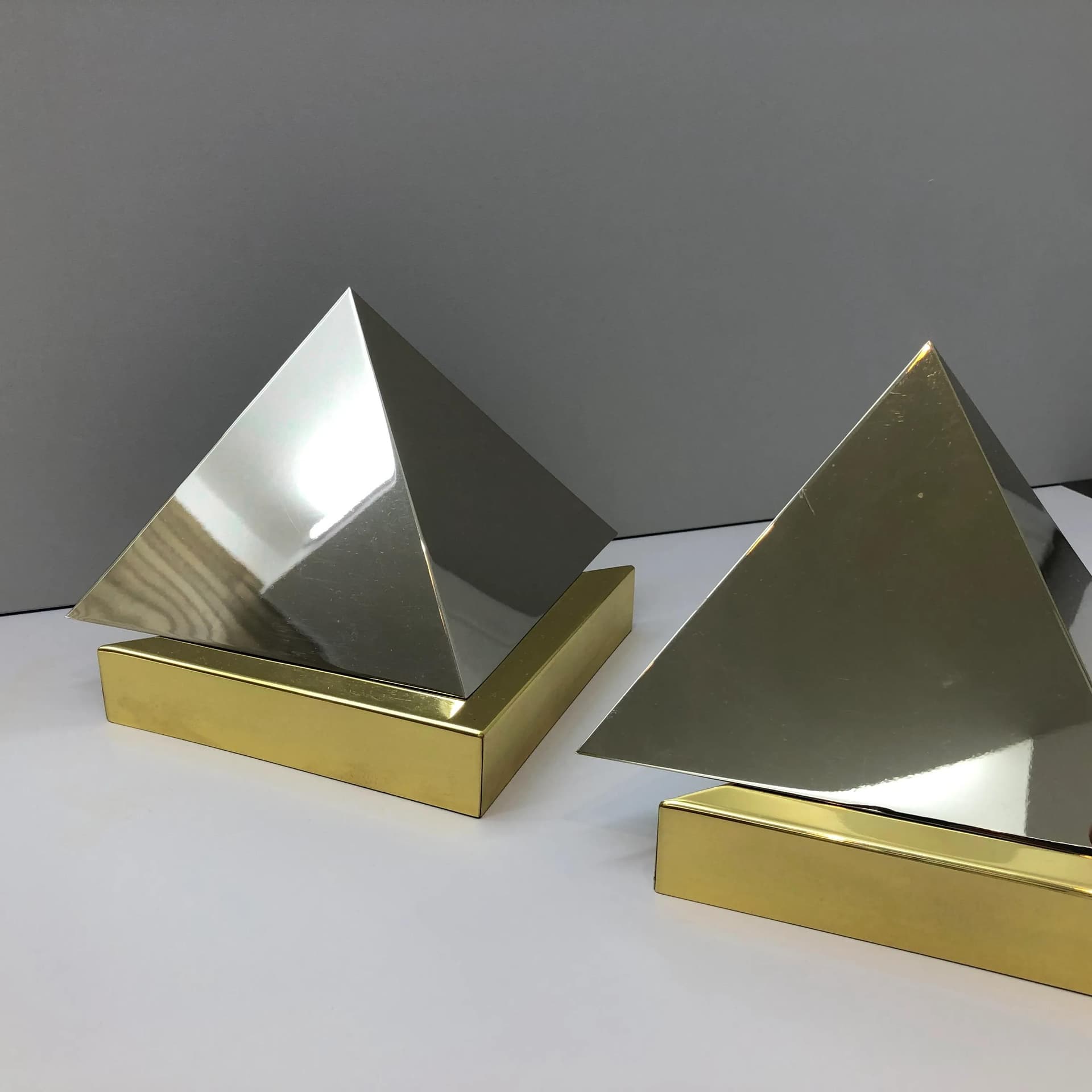 Para kinkietów, mosiądz złocony i chromowany, J.T. Kalmar, Niemcy, lata 70. - 32985