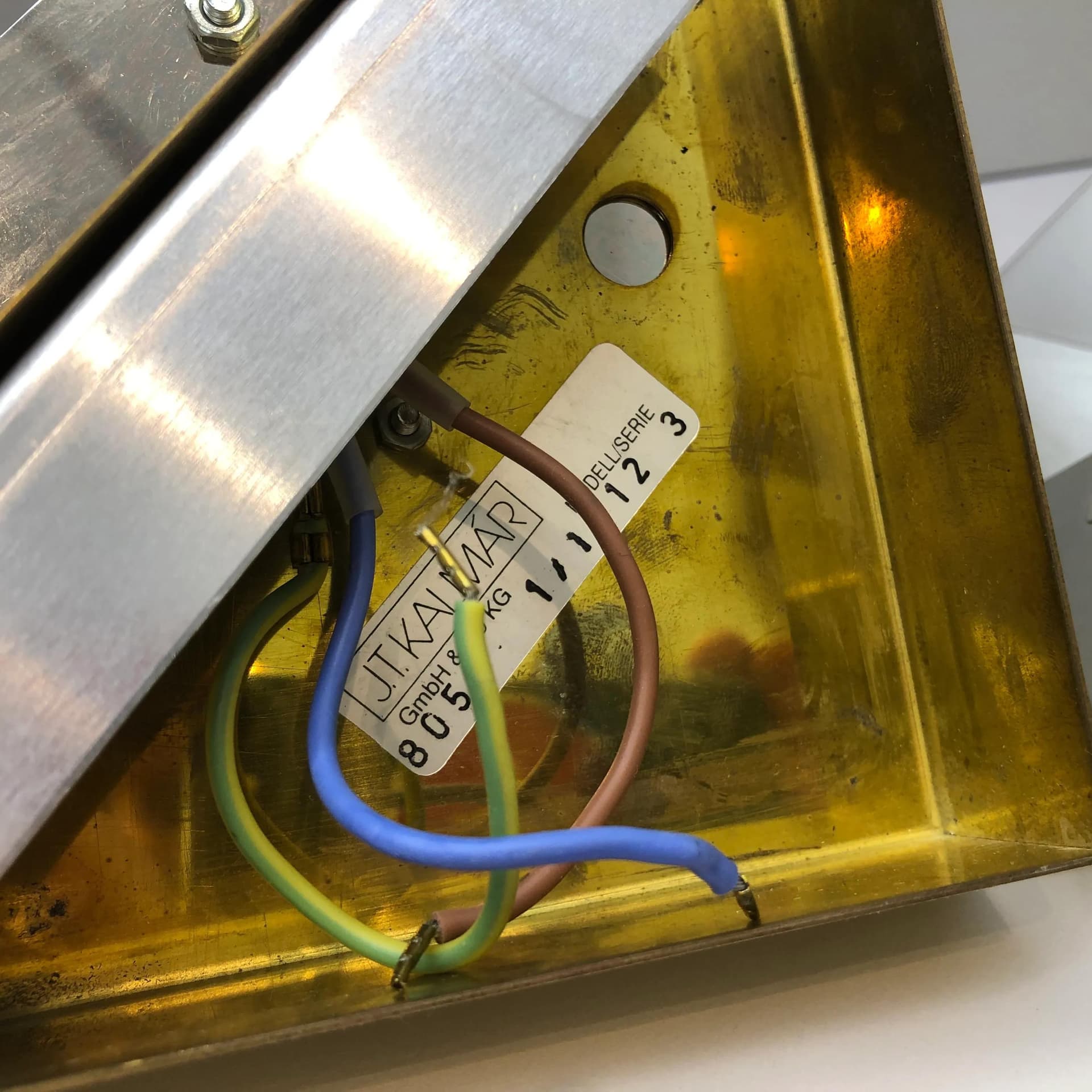 Para kinkietów, mosiądz złocony i chromowany, J.T. Kalmar, Niemcy, lata 70. - 32984