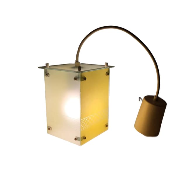 Pendant lamp, ivory white glass, Strangfeld&Gregor Radeberg, Germany, 1960s. - DIMENSION