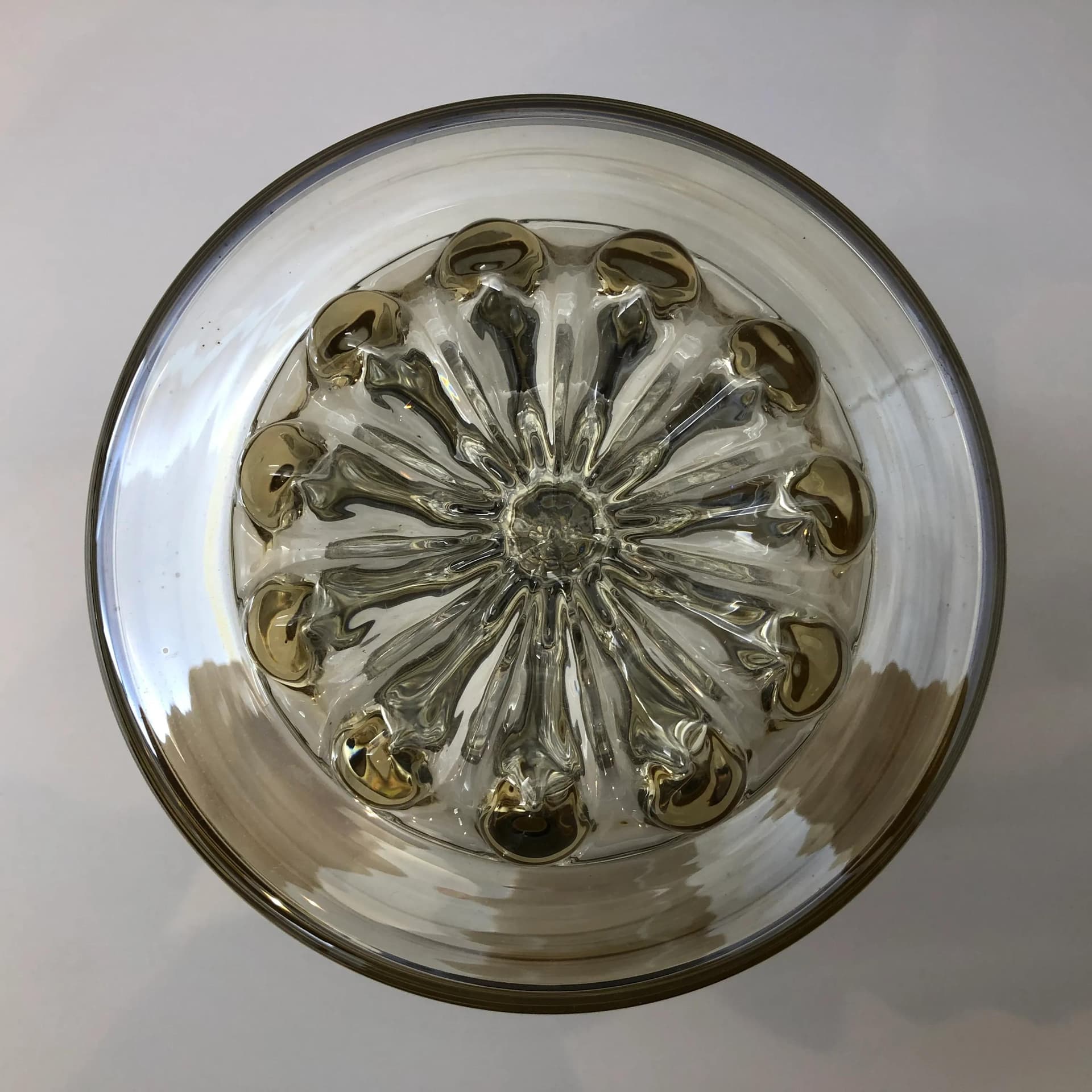 Kinkiet, złocony metal, szkło miodowe, RZB, Niemcy, lata 70. - 32958