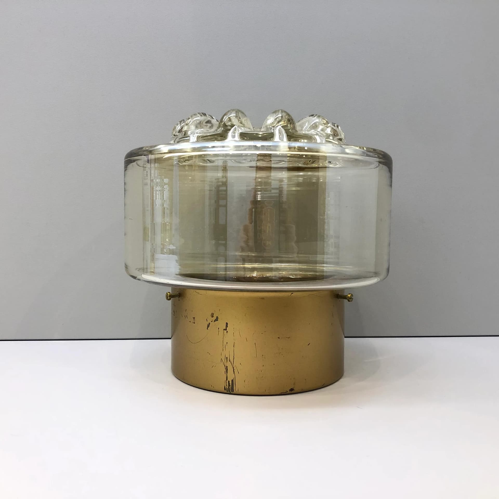 Kinkiet, złocony metal, szkło miodowe, RZB, Niemcy, lata 70. - 32954