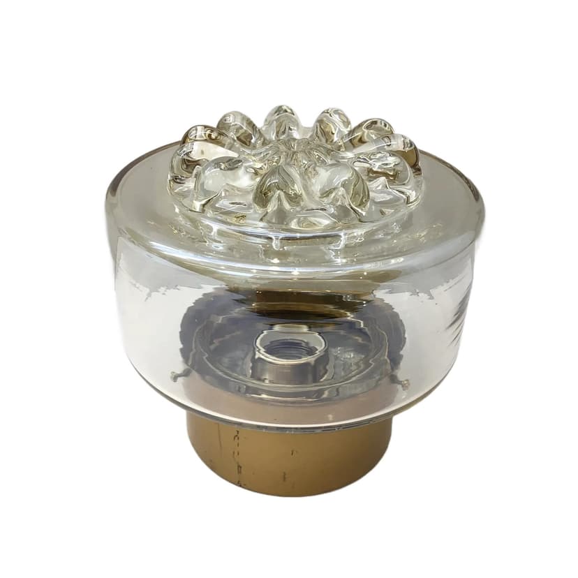 Kinkiet, złocony metal, szkło miodowe, RZB, Niemcy, lata 70.