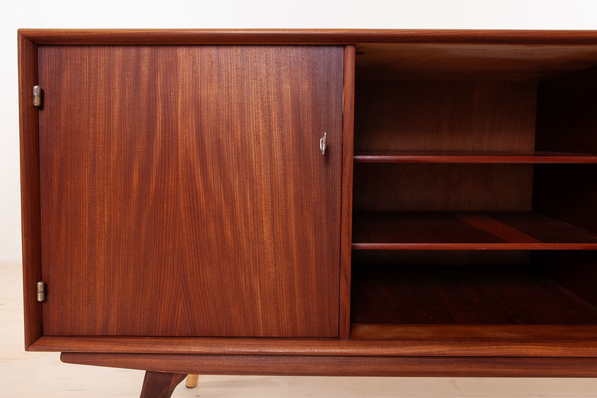 Sideboard, teak brązowy, proj. S. Andersen, Norwegia, lata 60. - 3818