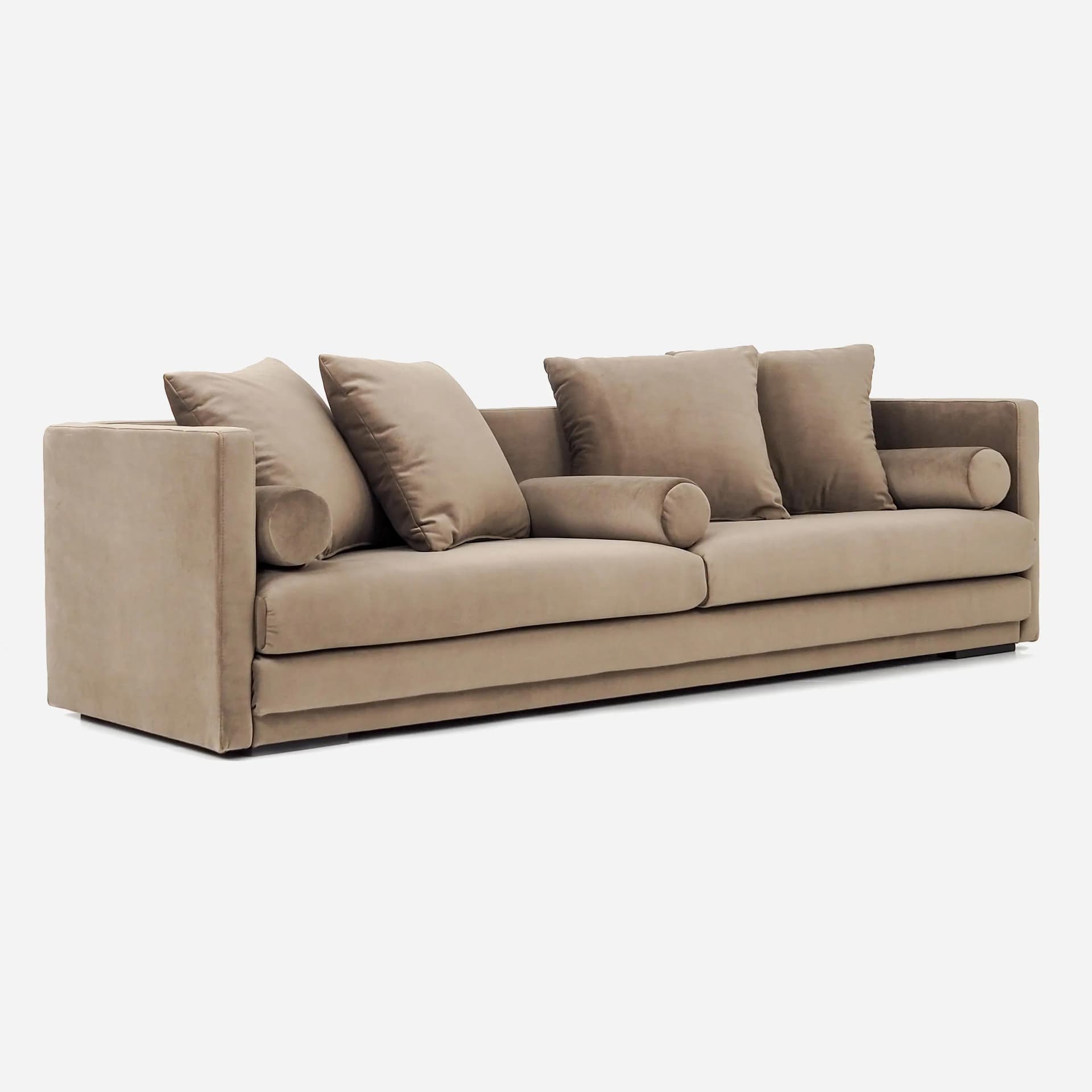 Sofa Malmo, brązowy velvet, Polska, lata 90. - 33175