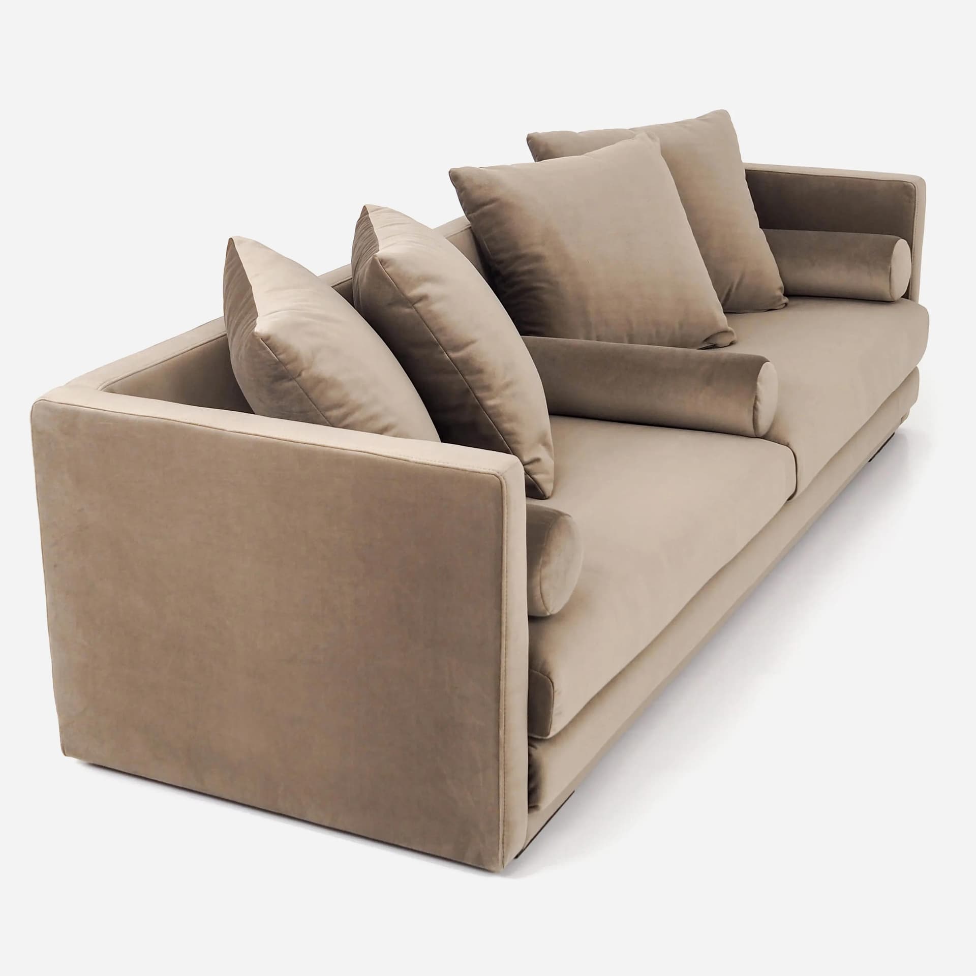 Sofa Malmo, brązowy velvet, Polska, lata 90. - 33176