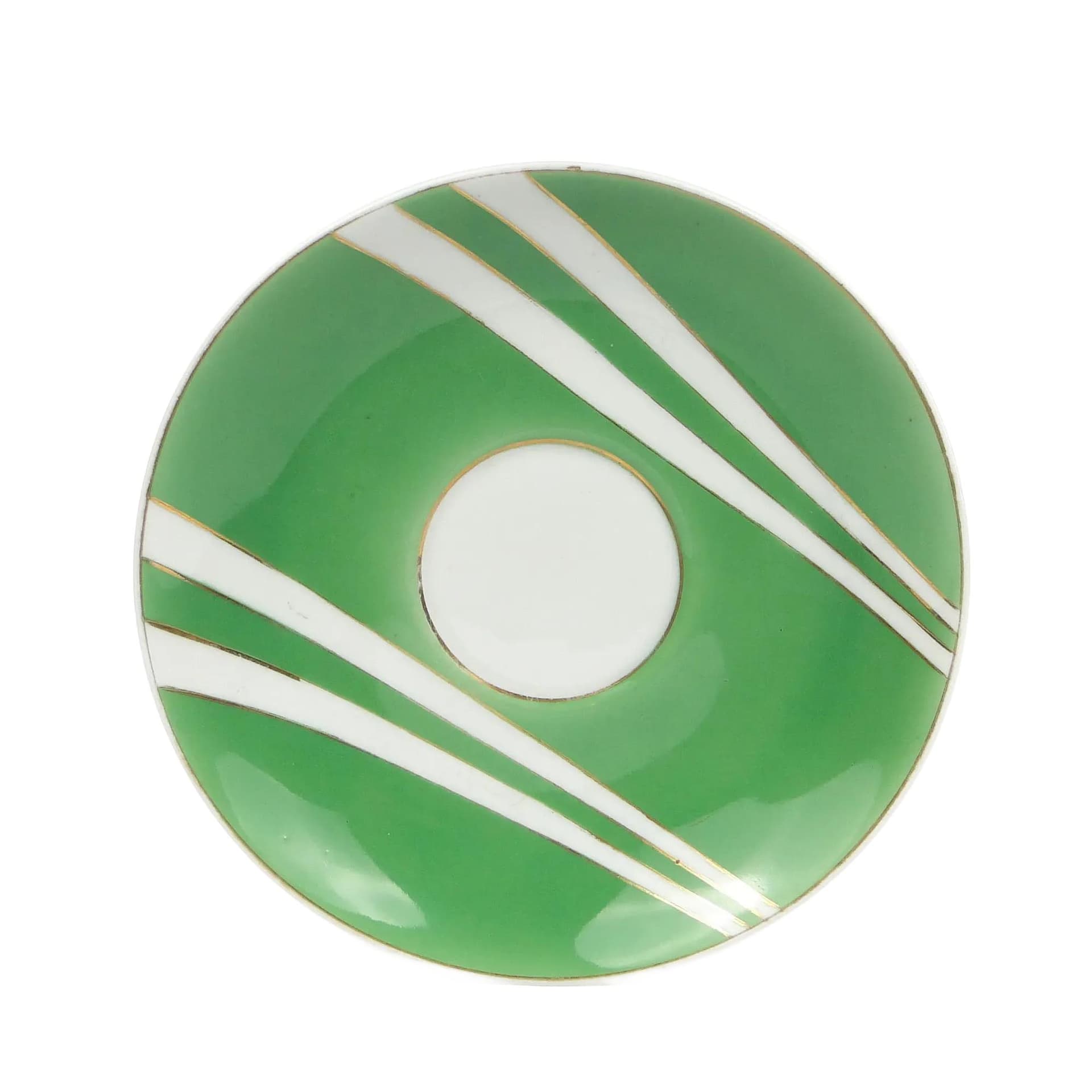 Zielony porcelanowy spodek Krokus, proj. W. Potacki dla Ćmielowa, Polska, lata 60.