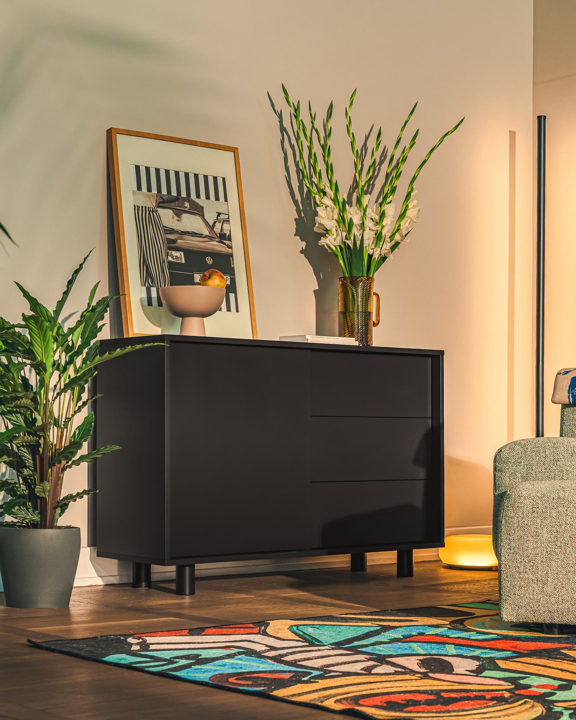Pac Sideboard 120x40x70.6 cm matte black, by Feum Studio, FEUM - 33041