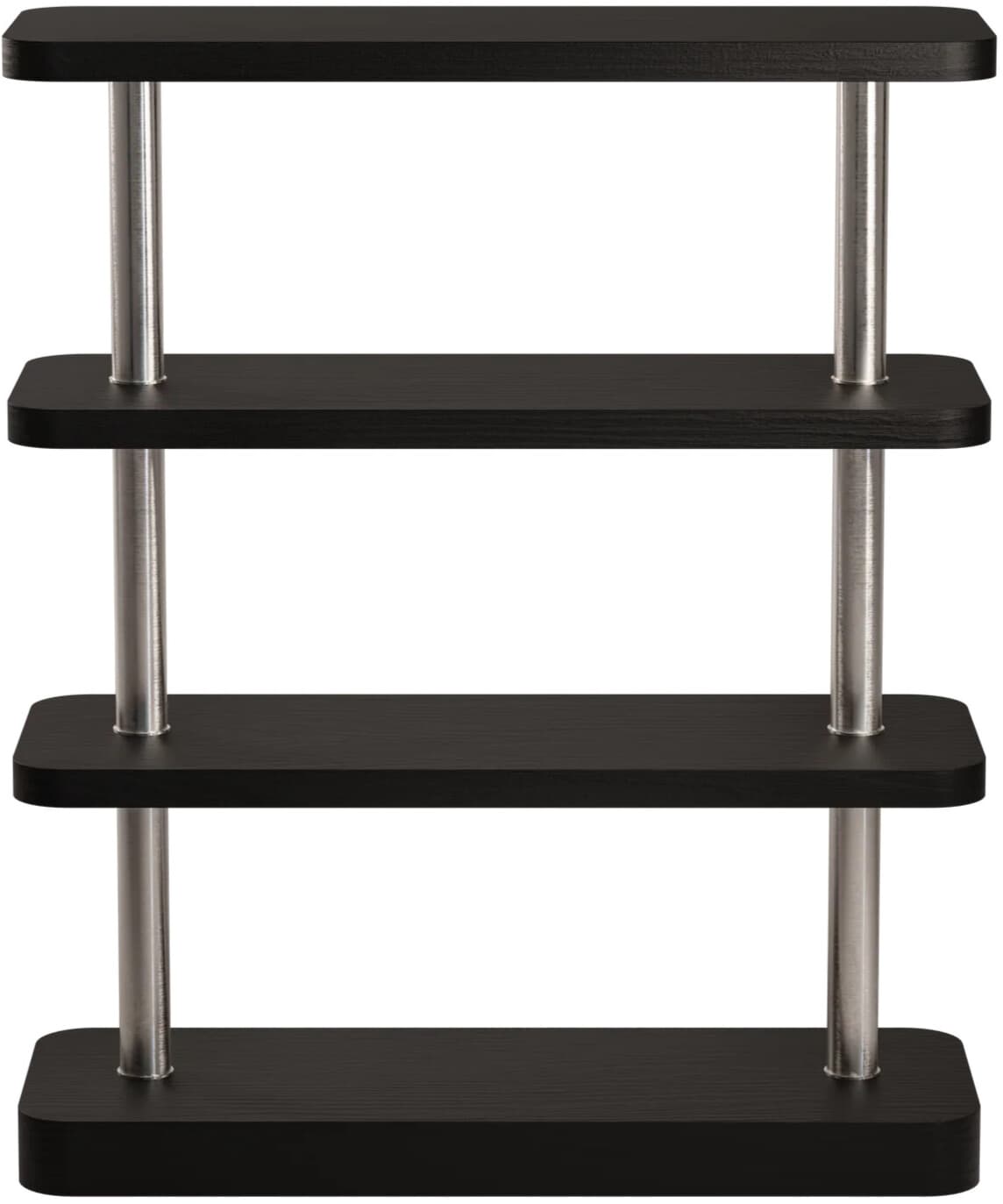 Regał Mod 4 czarny i stal szczotkowana, Feum