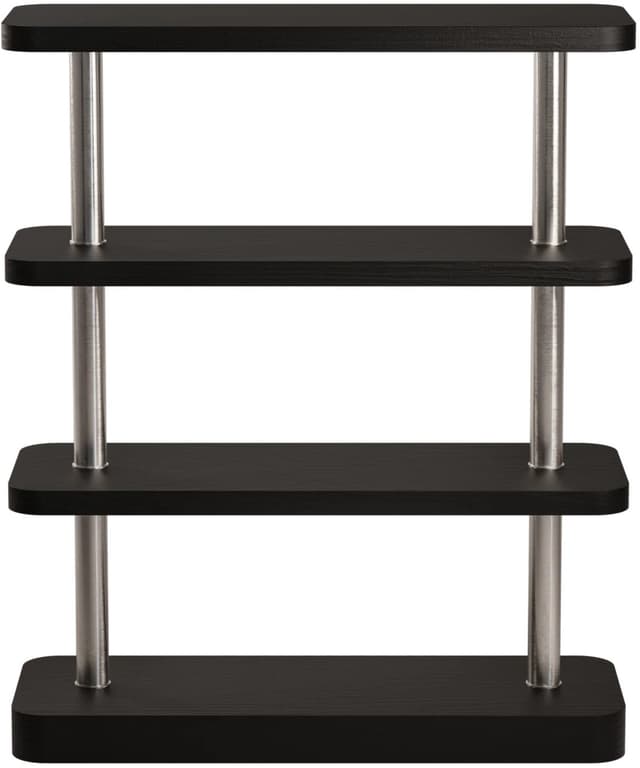 Regał Mod 4 czarny i stal szczotkowana, Feum - WYMIARY