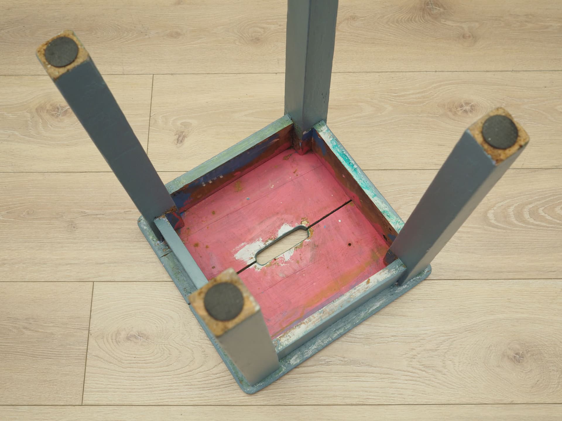 Taboret, sosna niebieski, Dania, lata 50. - 63991