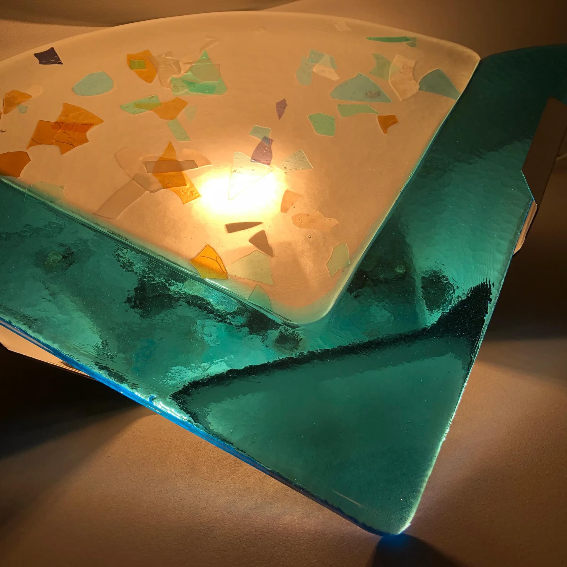 Kinkiet Murano, multikolor, szkło Murano chromowana stal, Włochy, lata 70. - 33196