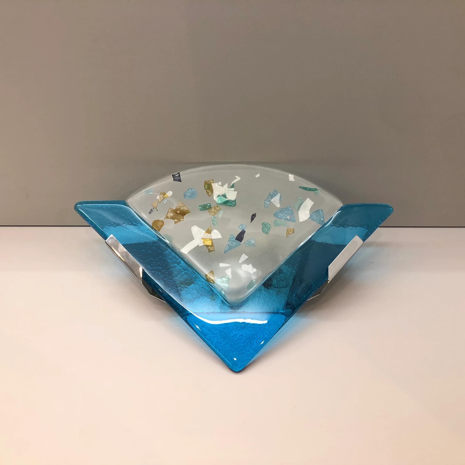 Kinkiet Murano, multikolor, szkło Murano chromowana stal, Włochy, lata 70. - 33201