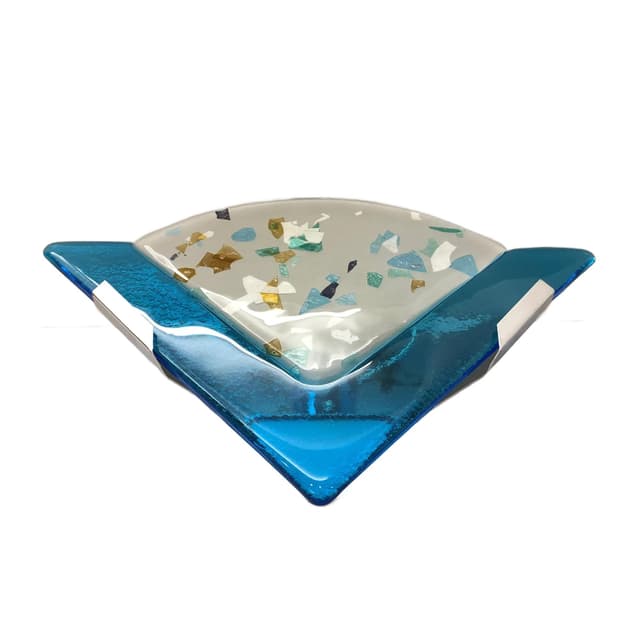 Kinkiet Murano, multikolor, szkło Murano chromowana stal, Włochy, lata 70. - WYMIARY