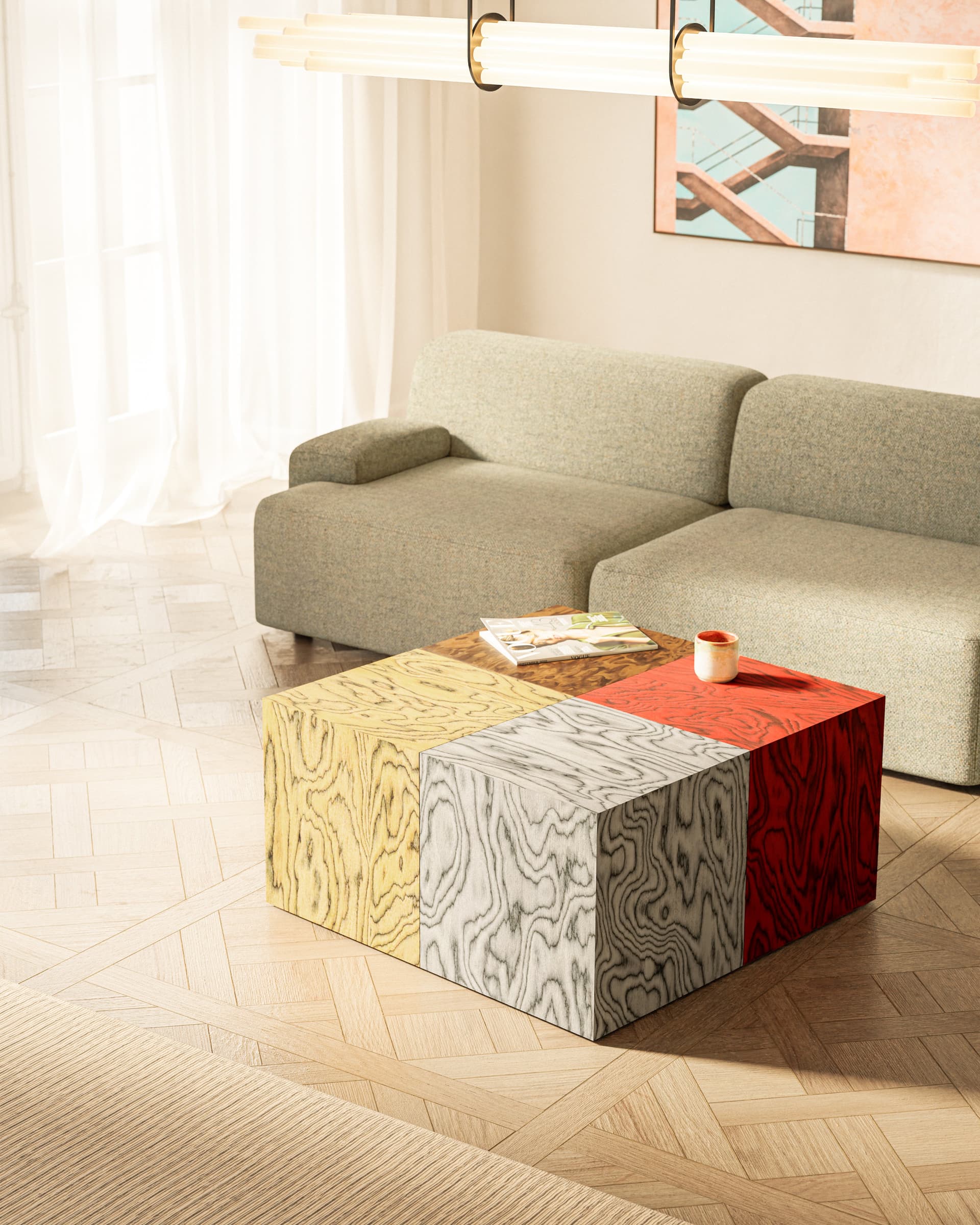 Stolik Cube Sottsass szary, Feum - 33343