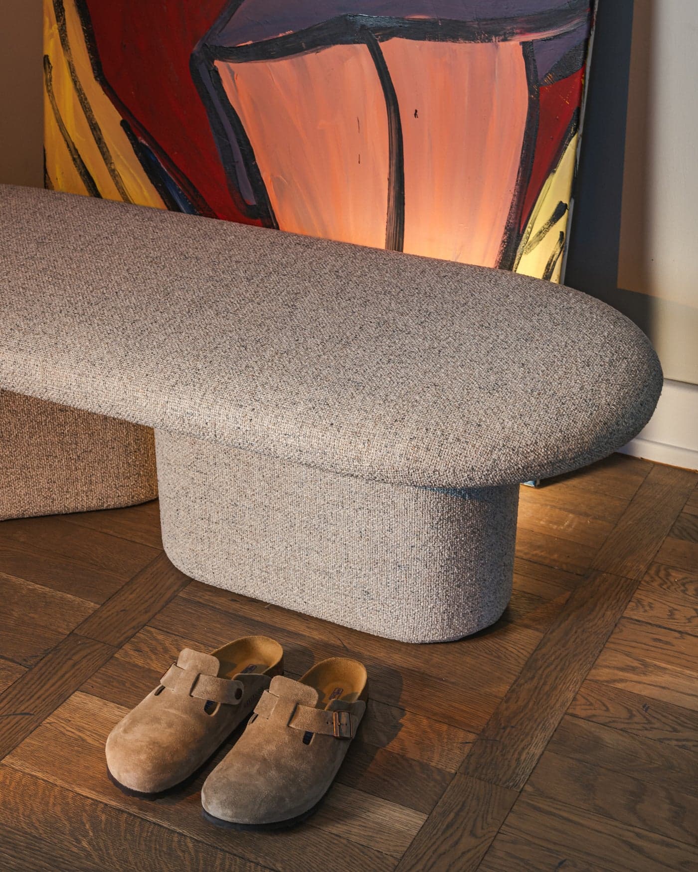 Ovo upholstered bench 125x50x40 cm Miami beige, by Feum Studio, FEUM - 46351