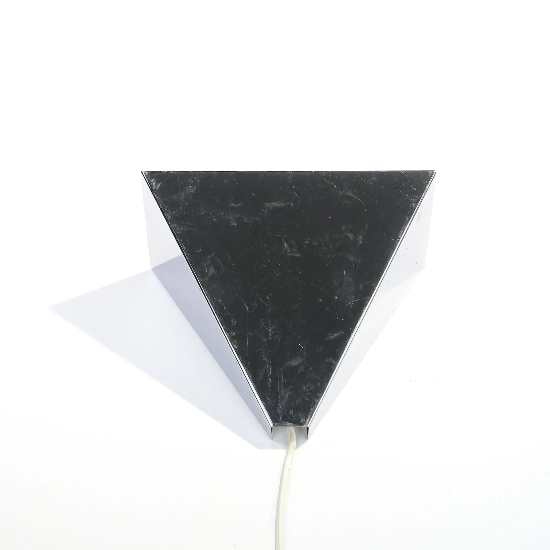 Kinkiet modernistyczny, srebrny, chrom, Polska, lata 70. - 33242