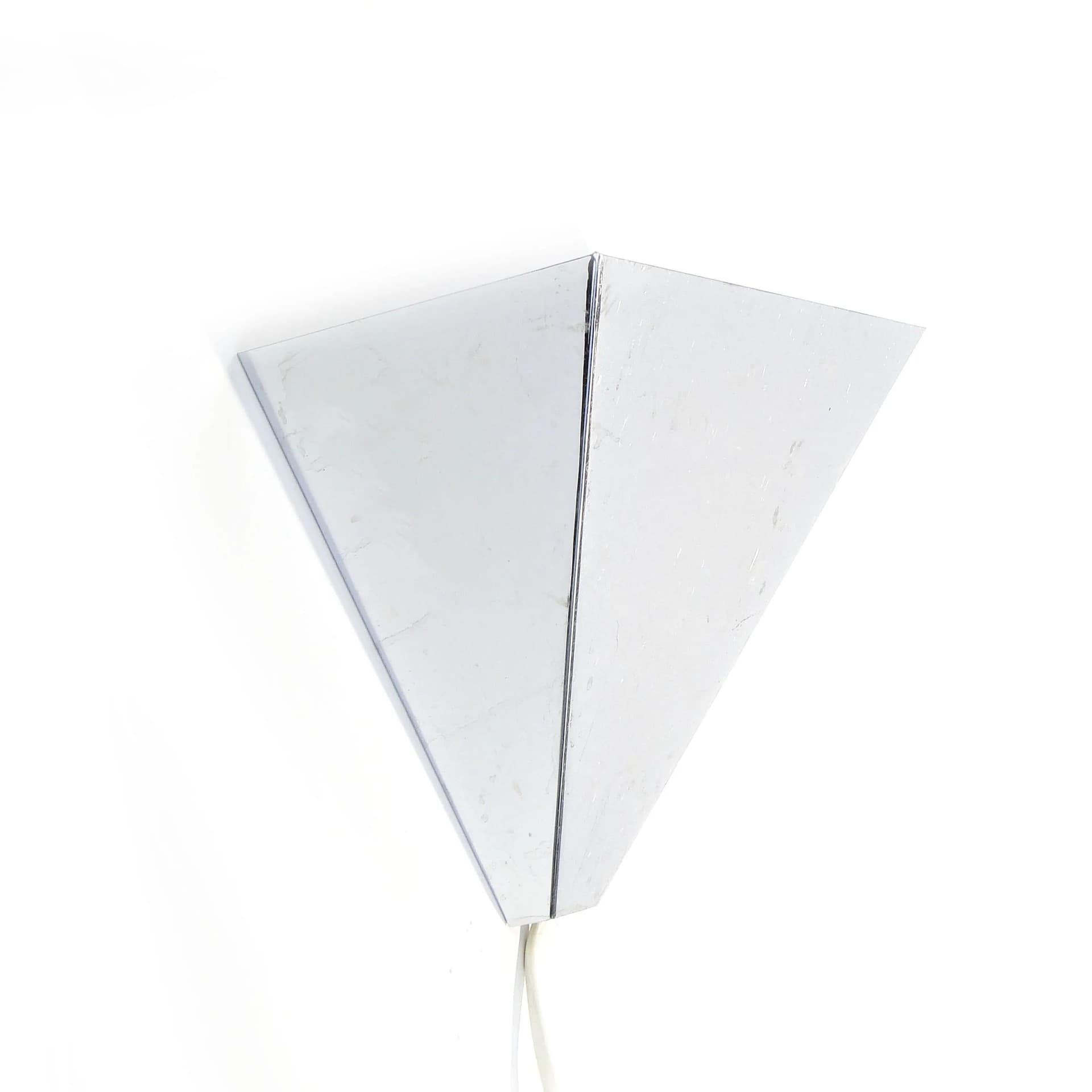 Kinkiet modernistyczny, srebrny, chrom, Polska, lata 70. - 33243