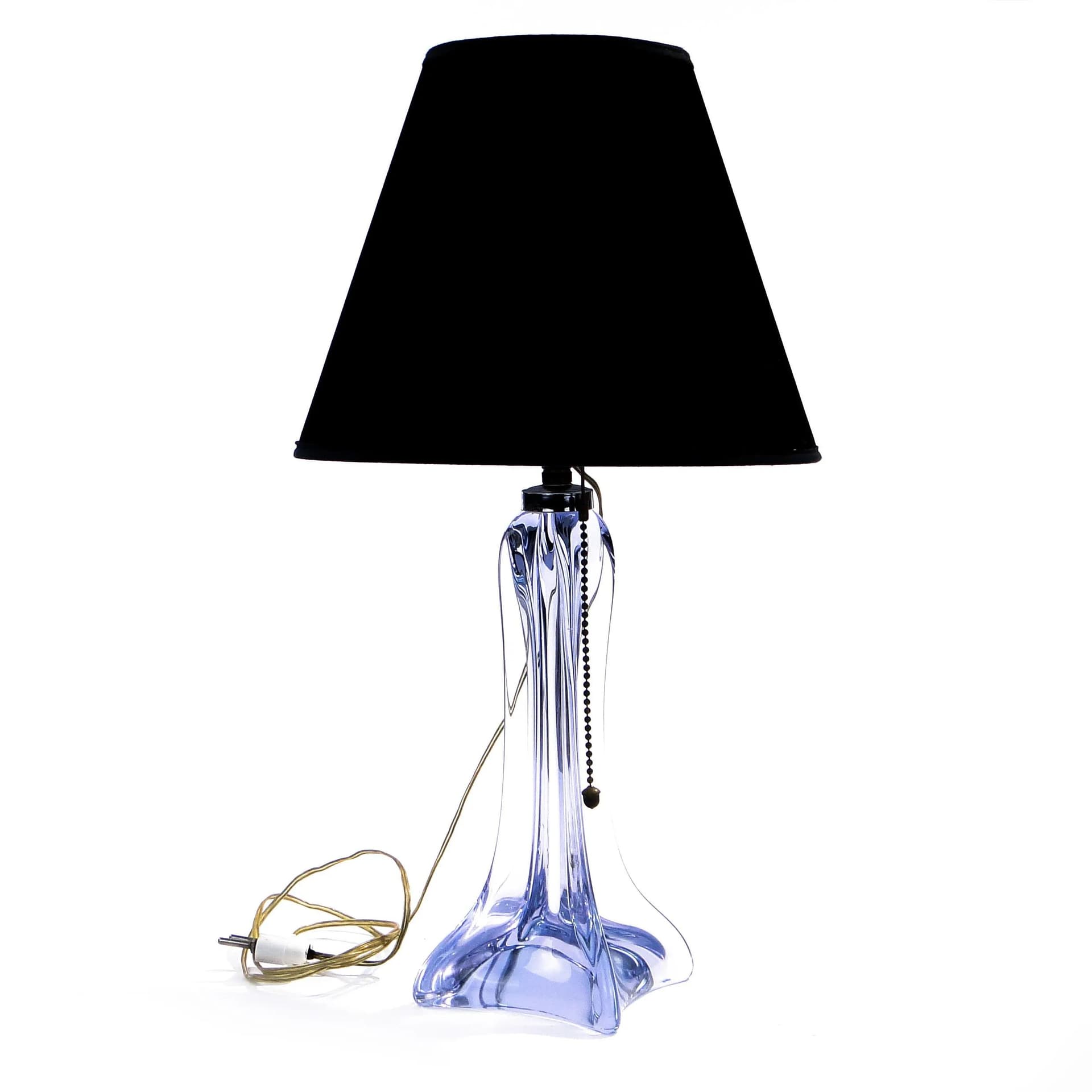 Table lamp, violet glass, Val St Lambert, Belgium, 1960s. - 33212