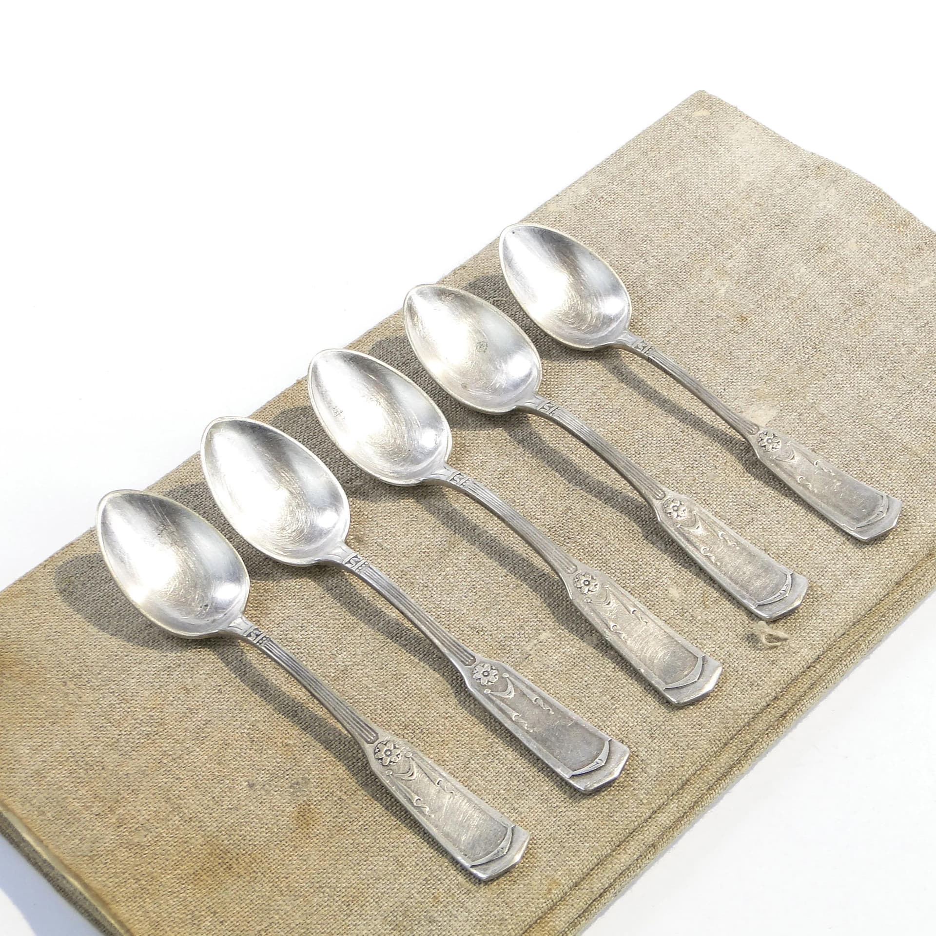 Set of Five Coffee Spoons, Art Nouveau, silver, early 20th c. - 33206