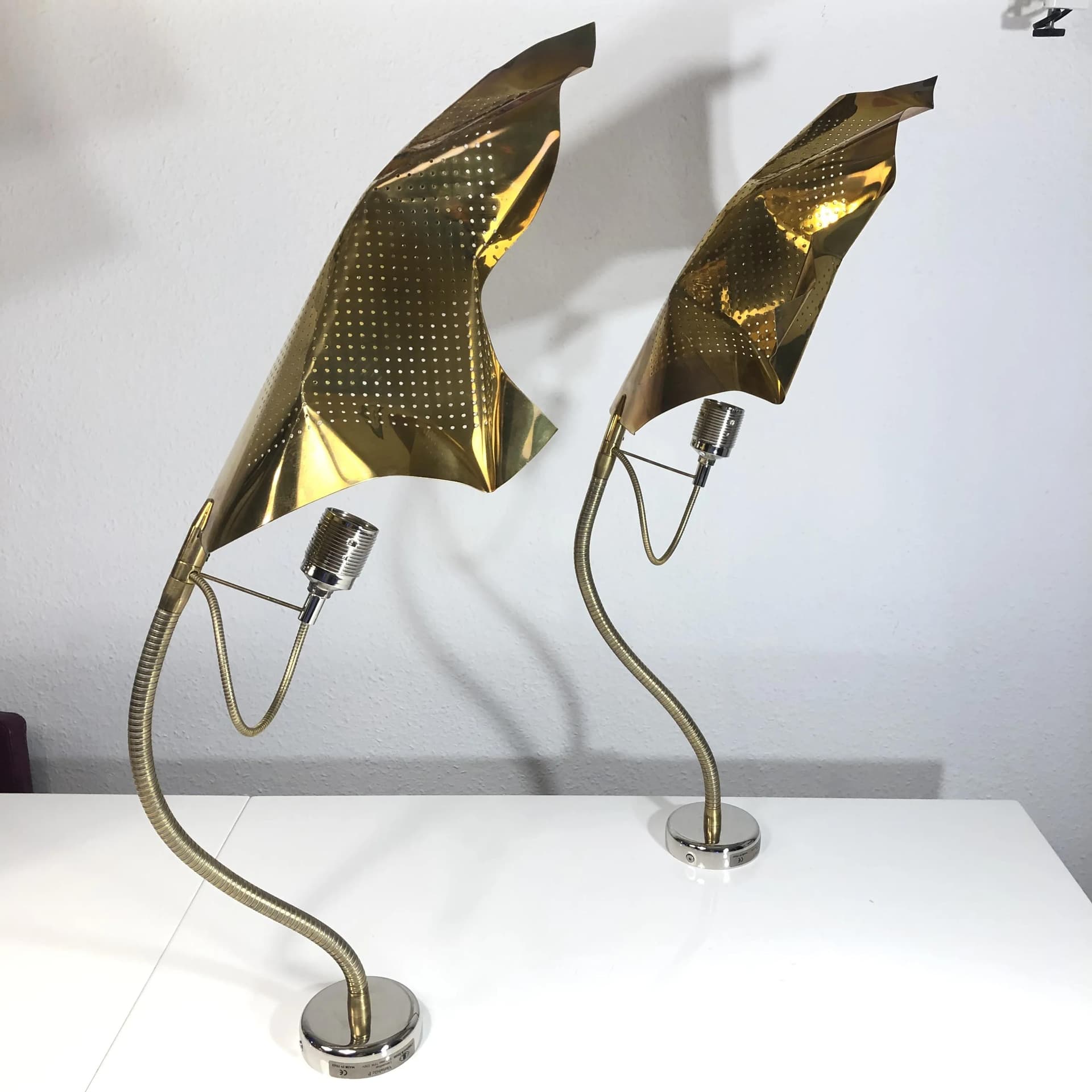 Para kinkietów, mosiądz złoty, Catellani & Smith, Włochy, lata 90. - 33376