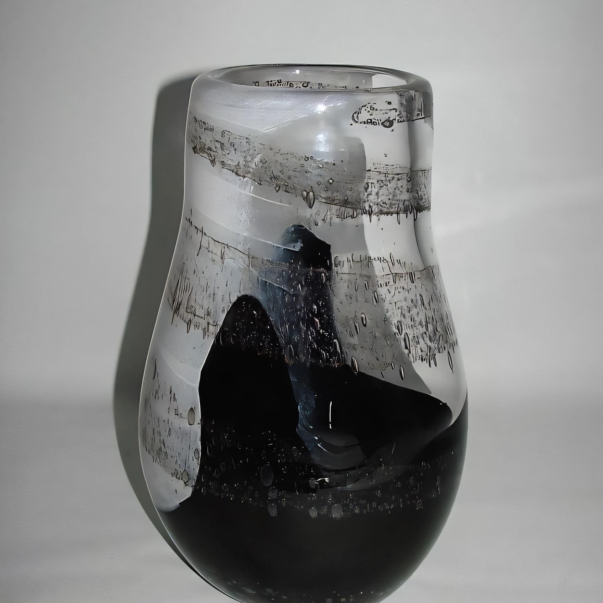 Wazon, czarny, szkło, Svaja - 37886