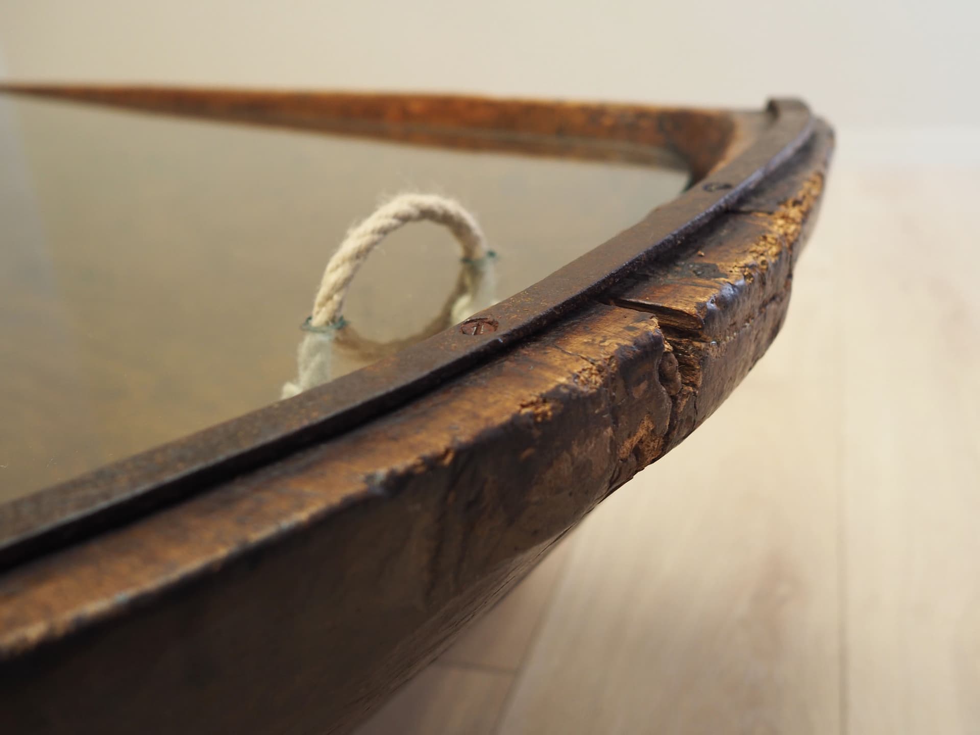 Stolik kawowy, sosna jasnobrązowa, szkło, Włochy, lata 60. - 63912